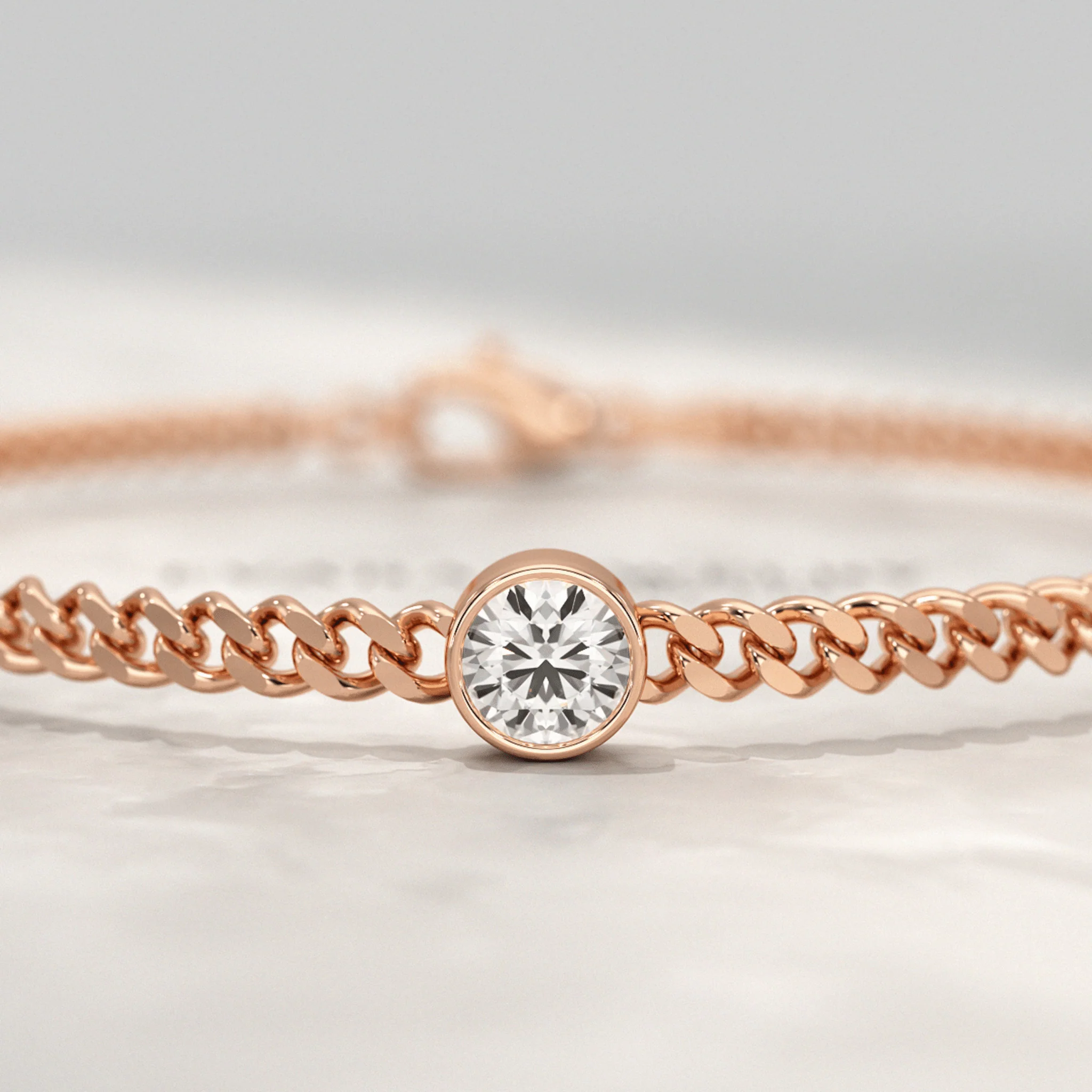 0.50 Carat Round Cut Diamond Solitaire Cuban Chain Bracelet - Image 8