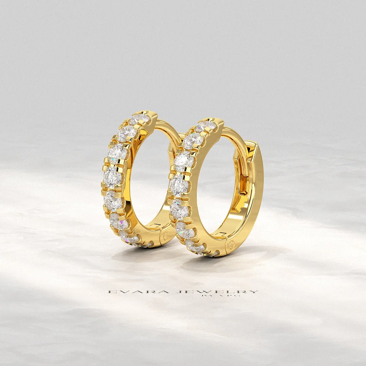 0.66 Carats Diamond Hoop Huggie Earrings - Image 3