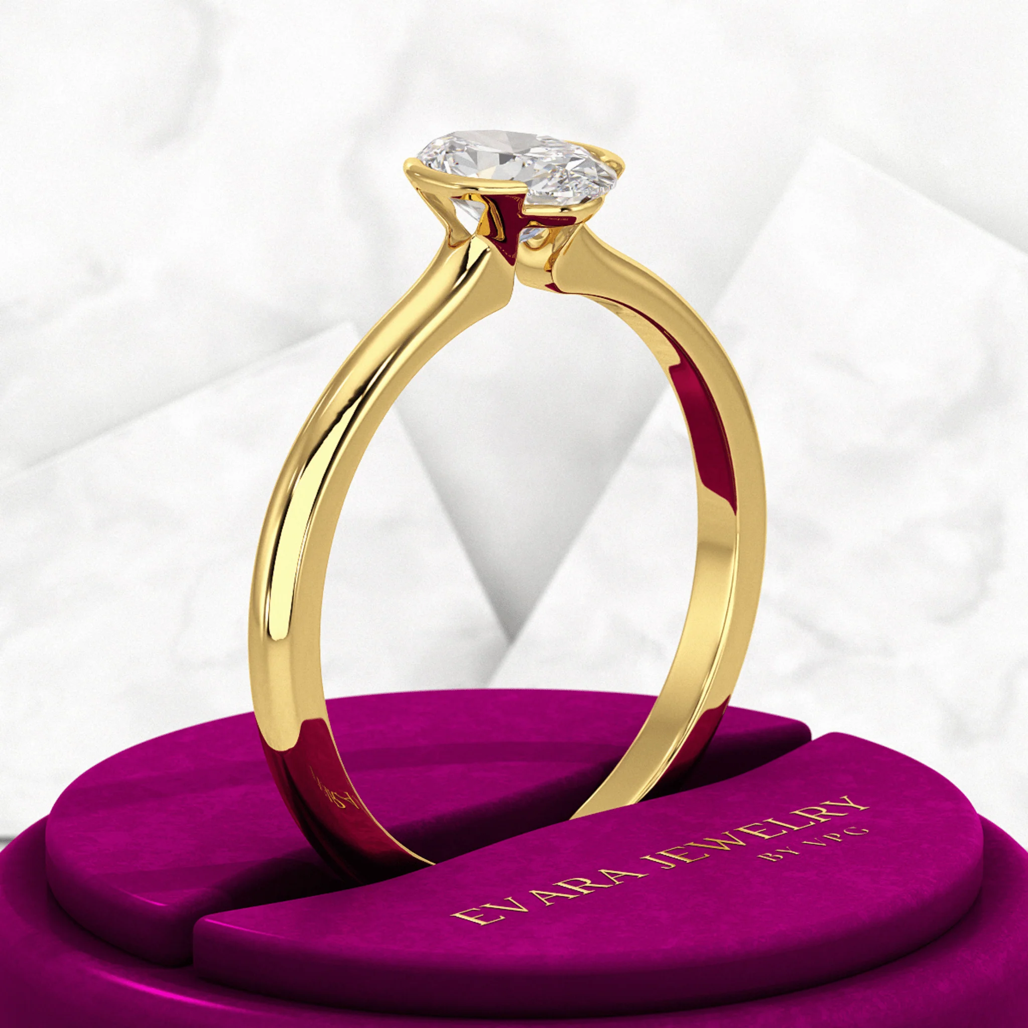 0.70 Carat Oval Cut Diamond Dainty Statement Ring - Image 4