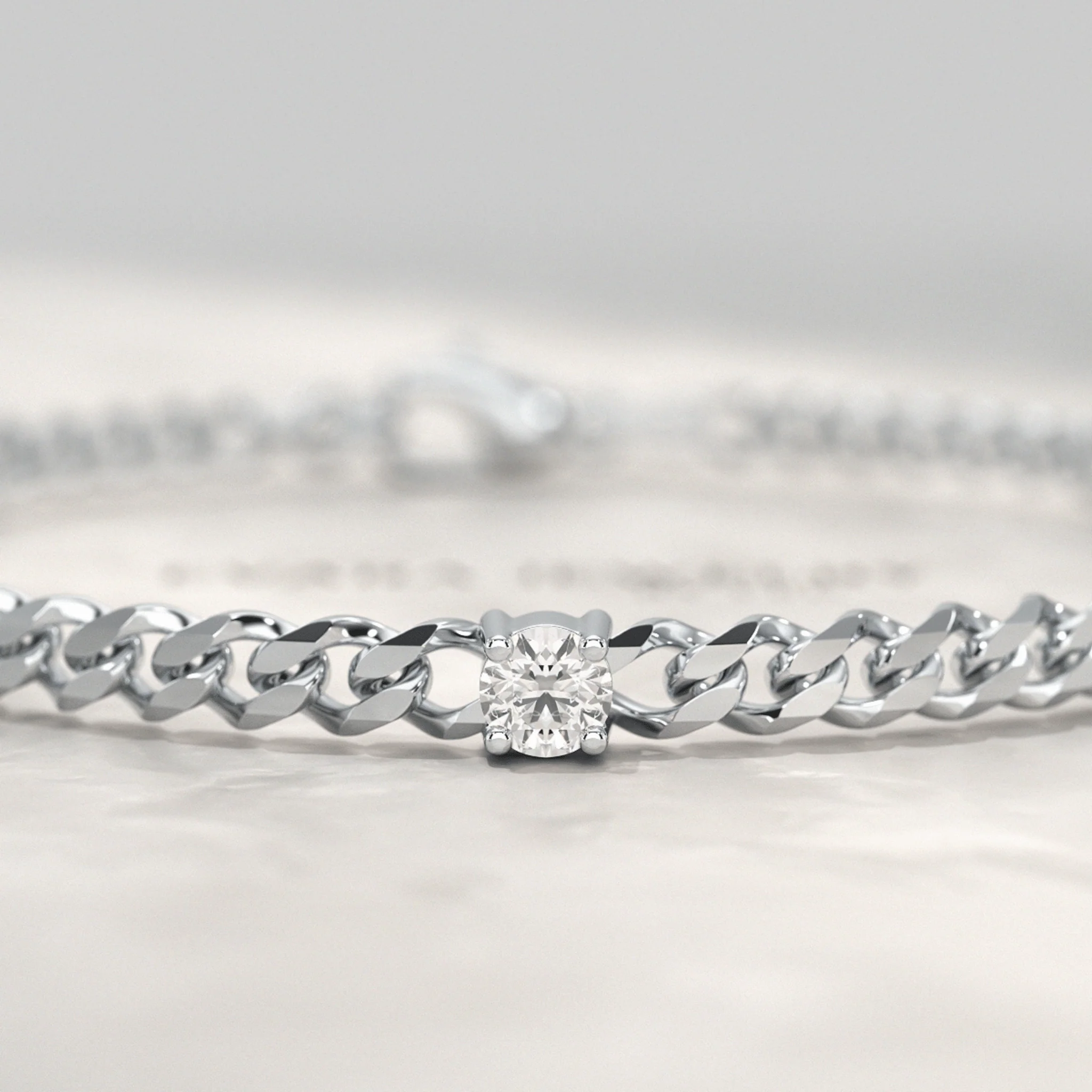 1.00 Carat Round Cut Diamond Cuban Chain Bracelet - Image 6