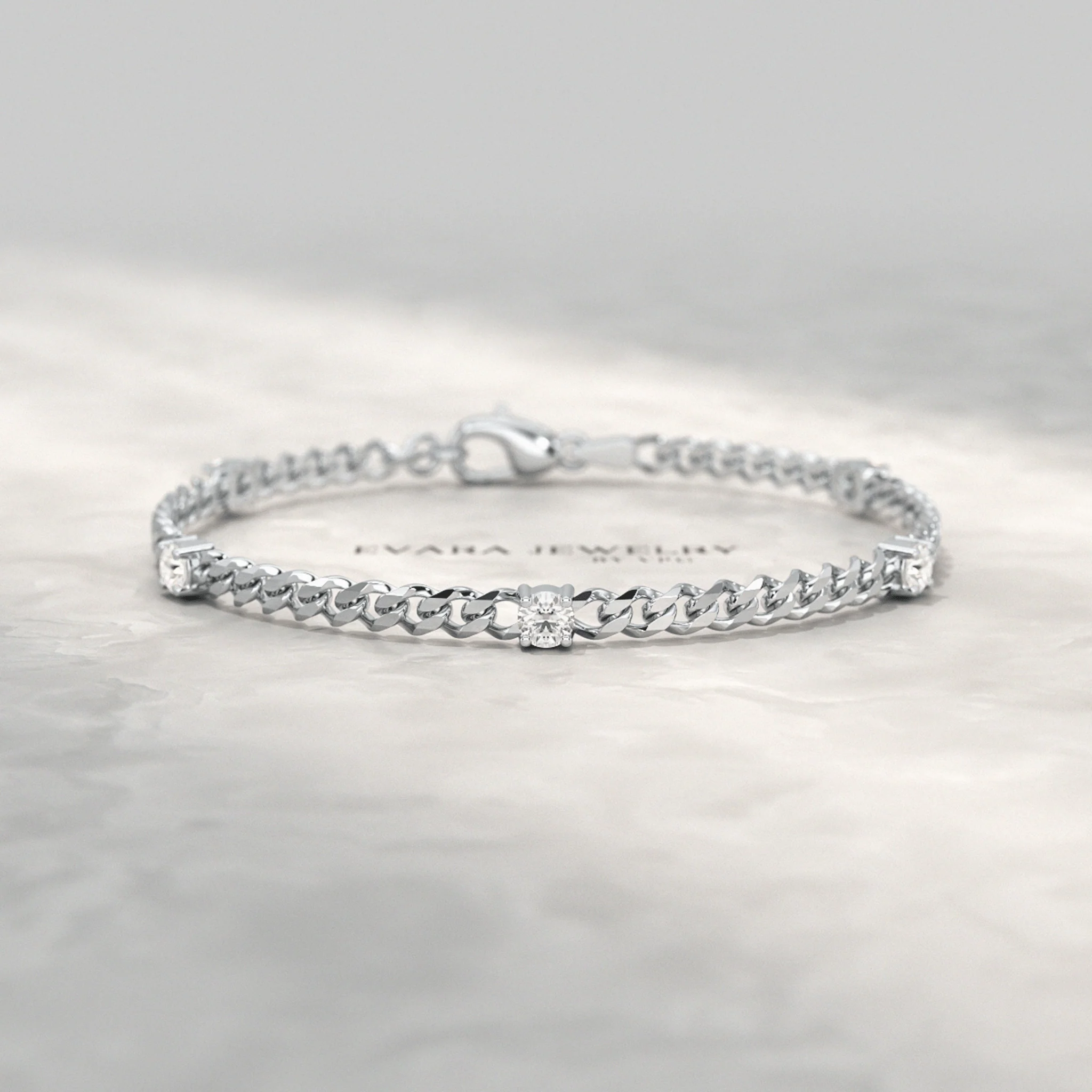 1.00 Carat Round Cut Diamond Cuban Chain Bracelet - Image 7