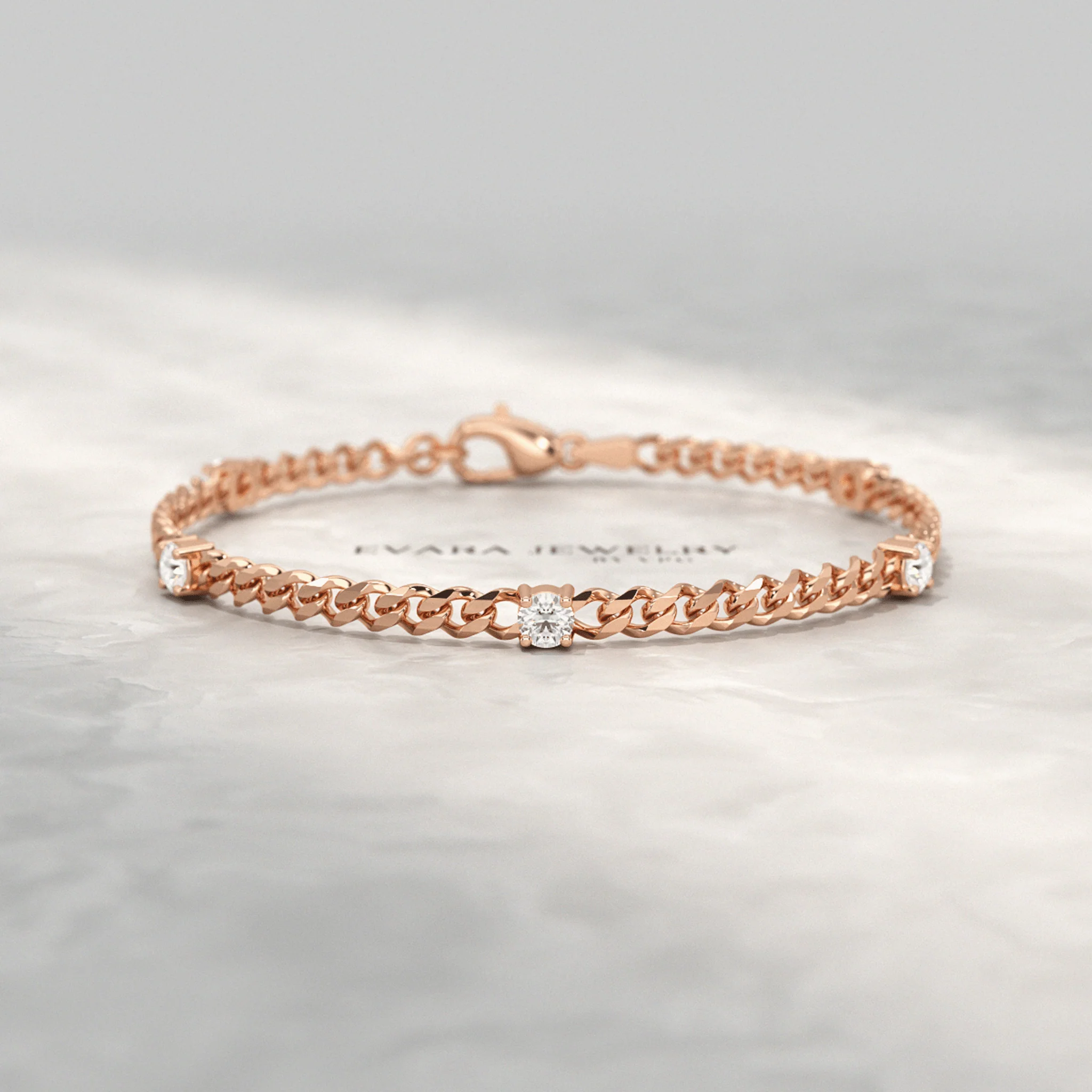 1.00 Carat Round Cut Diamond Cuban Chain Bracelet - Image 8