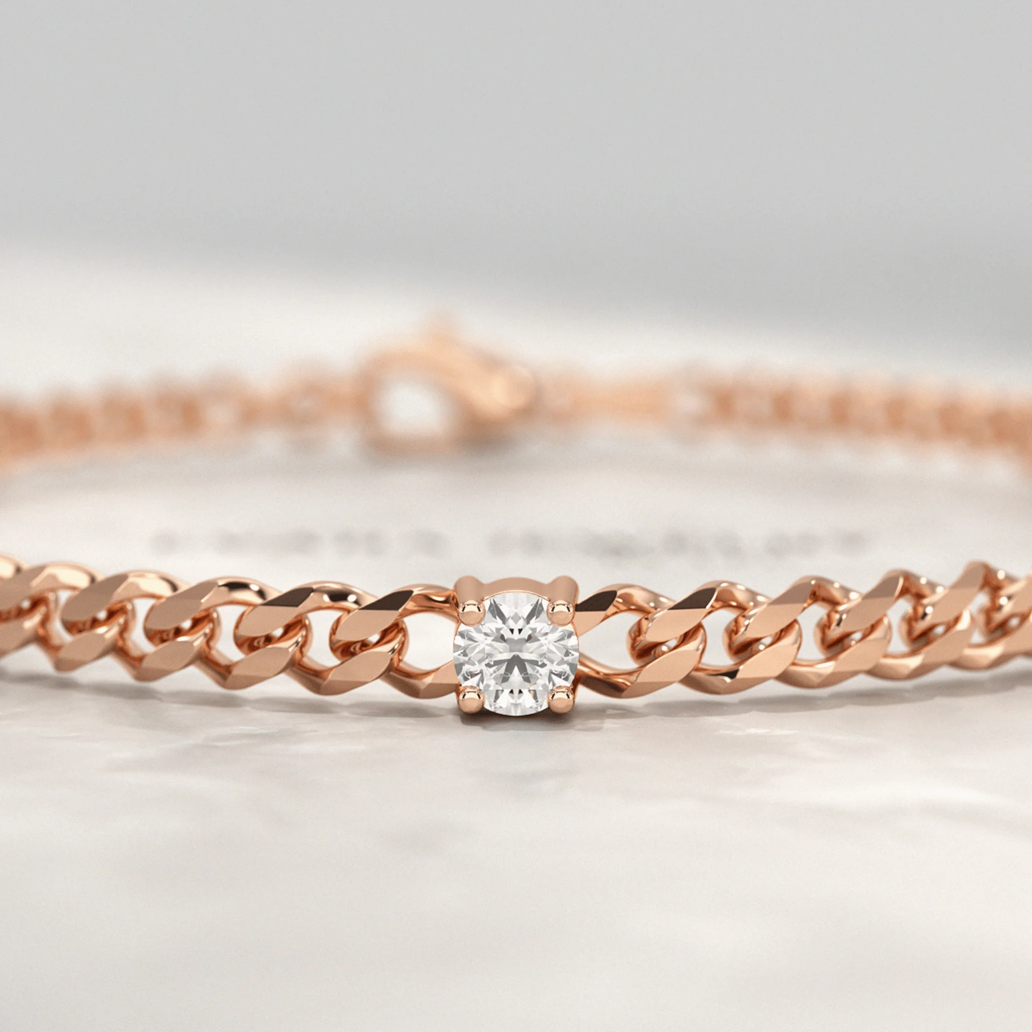 1.00 Carat Round Cut Diamond Cuban Chain Bracelet - Image 9