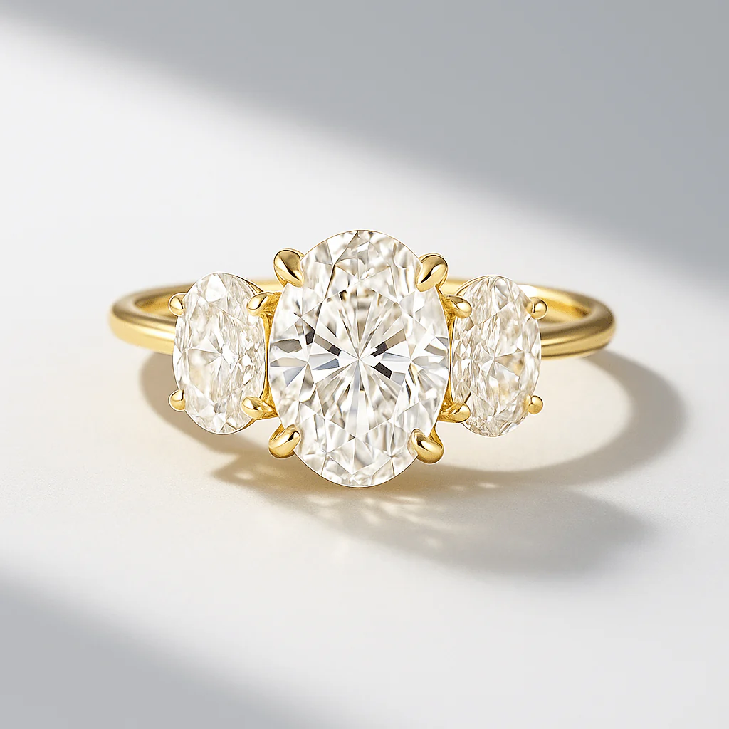 1.00 Carats Oval Cut Lab Grown Diamond Engagement Ring - Image 11