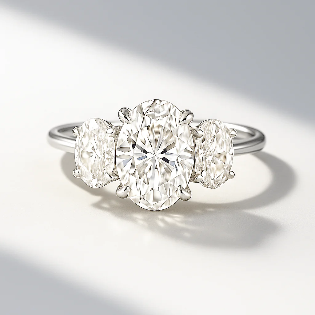1.00 Carats Oval Cut Lab Grown Diamond Engagement Ring - Image 17