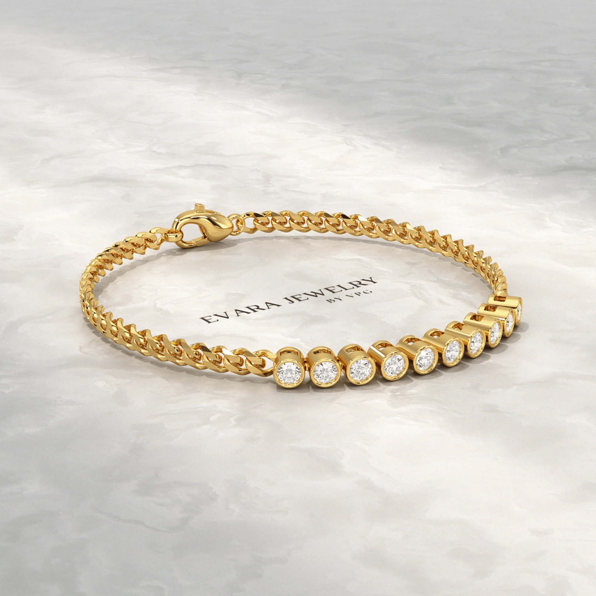 1.10 Carat Bezel Set Round Diamond Bracelet - Image 5