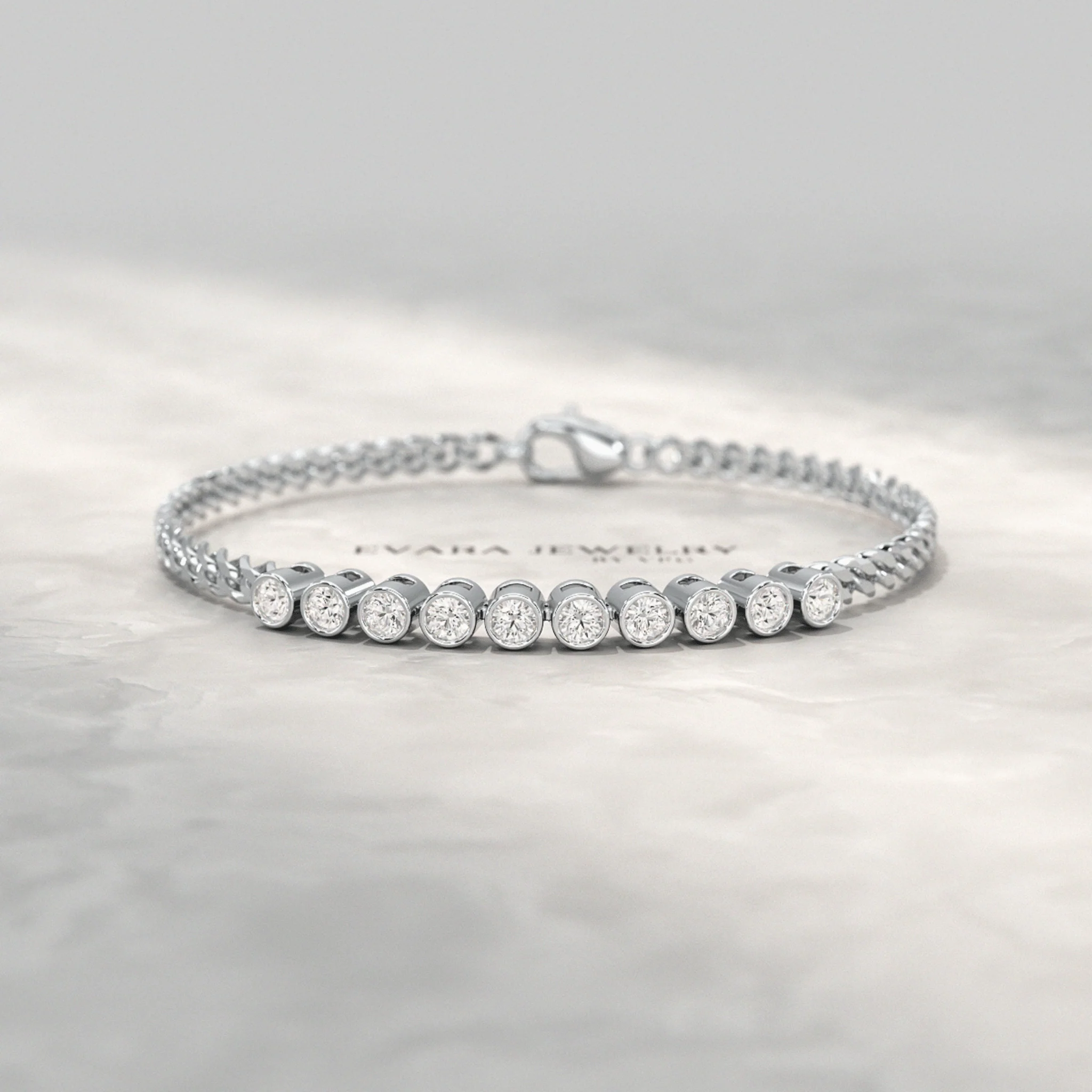 1.10 Carat Bezel Set Round Diamond Bracelet - Image 6