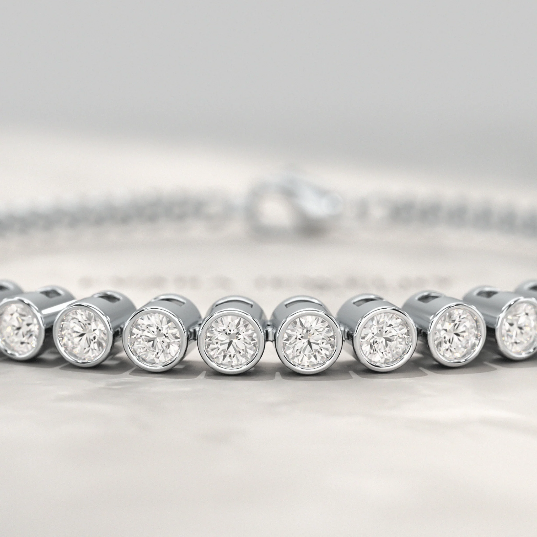 1.10 Carat Bezel Set Round Diamond Bracelet - Image 8