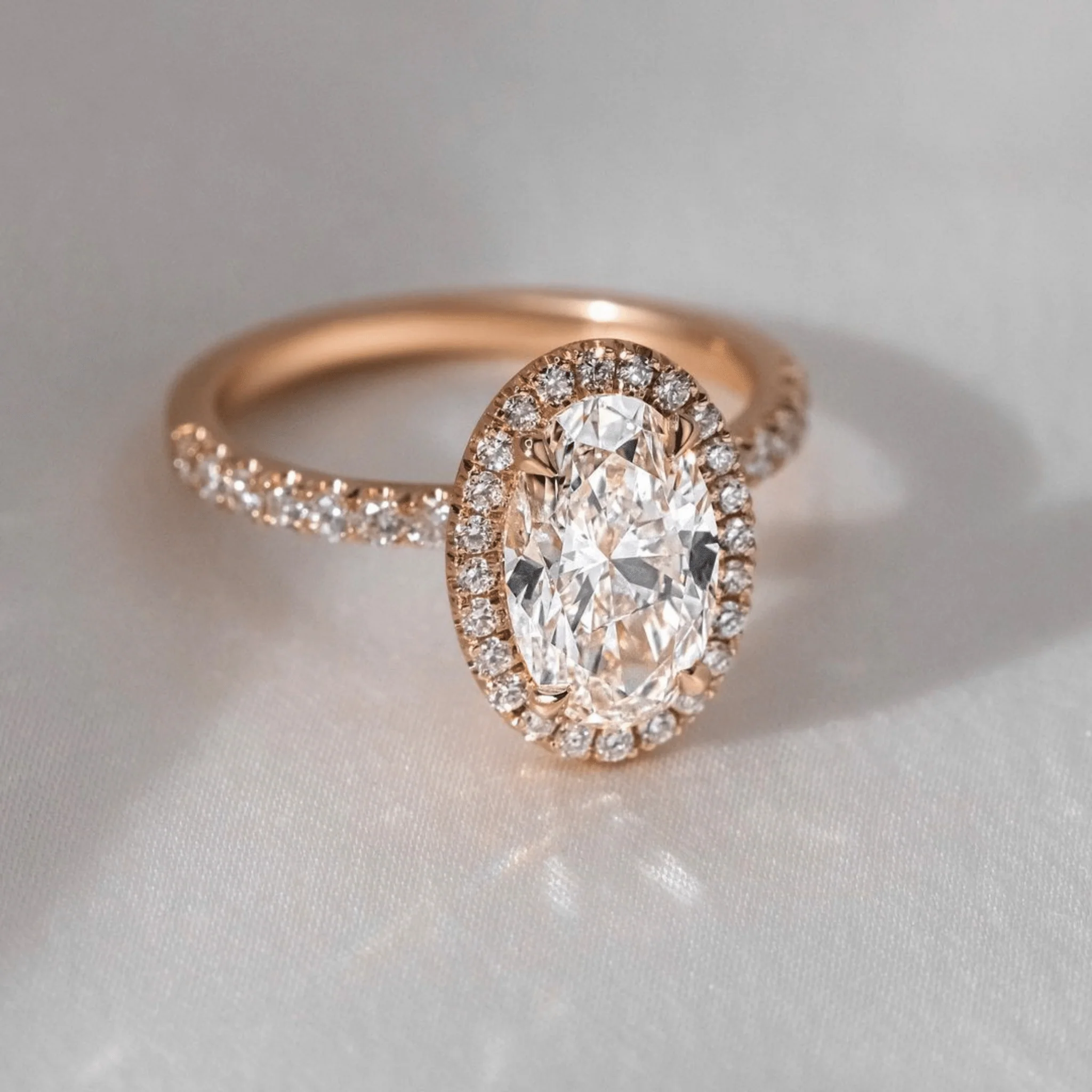 1.25 Carat Oval Cut Halo Diamond Engagement Ring - Image 7