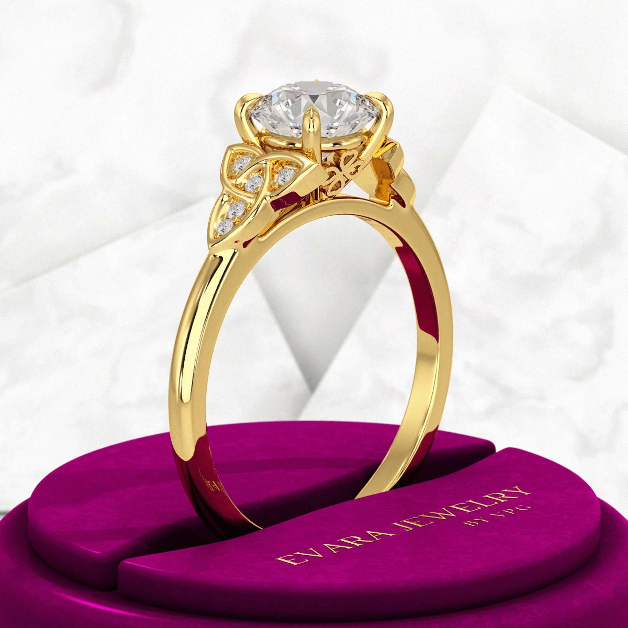 1.25 Carat Round Cut Diamond Art Deco Engagement Ring - Image 5
