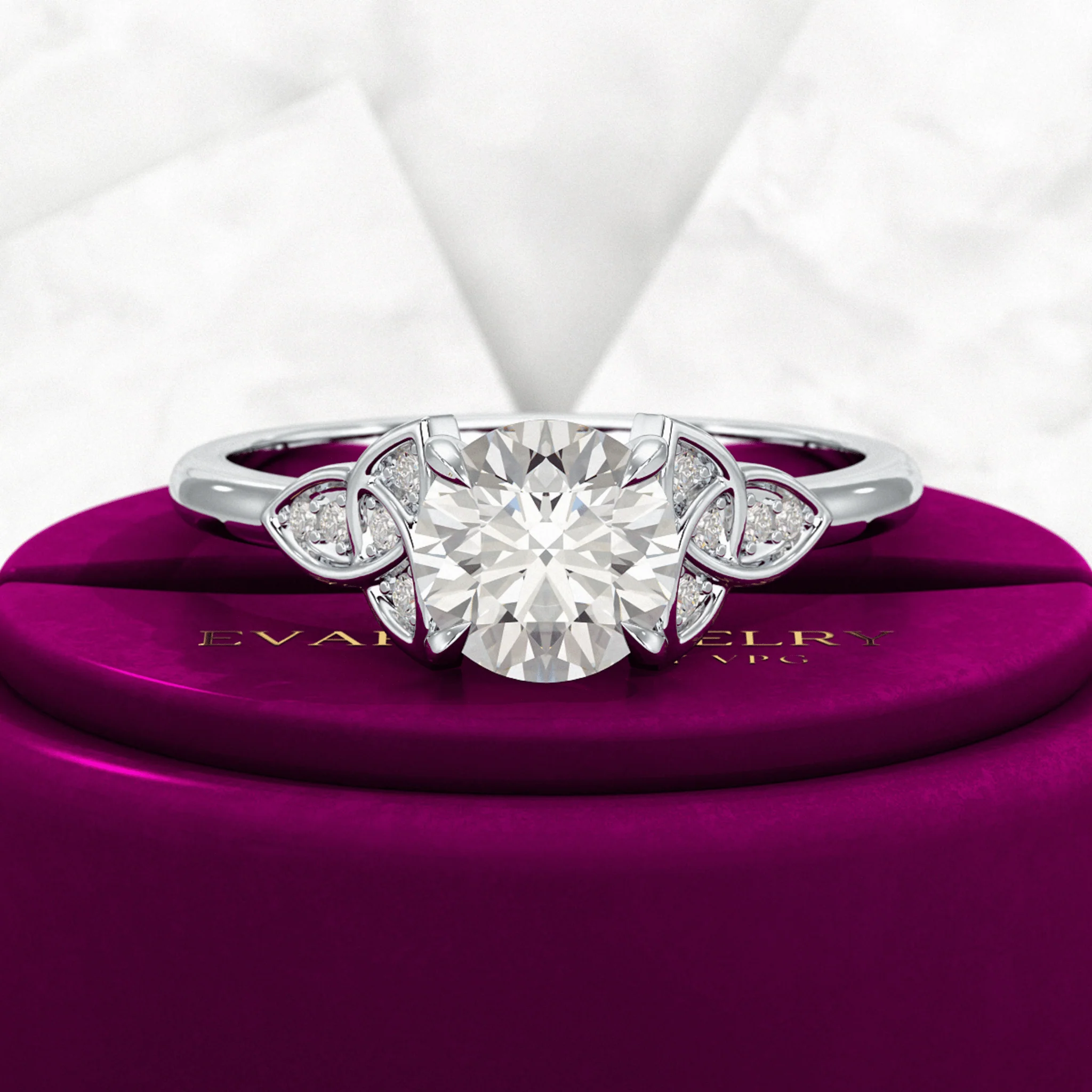 1.25 Carat Round Cut Diamond Art Deco Engagement Ring - Image 6