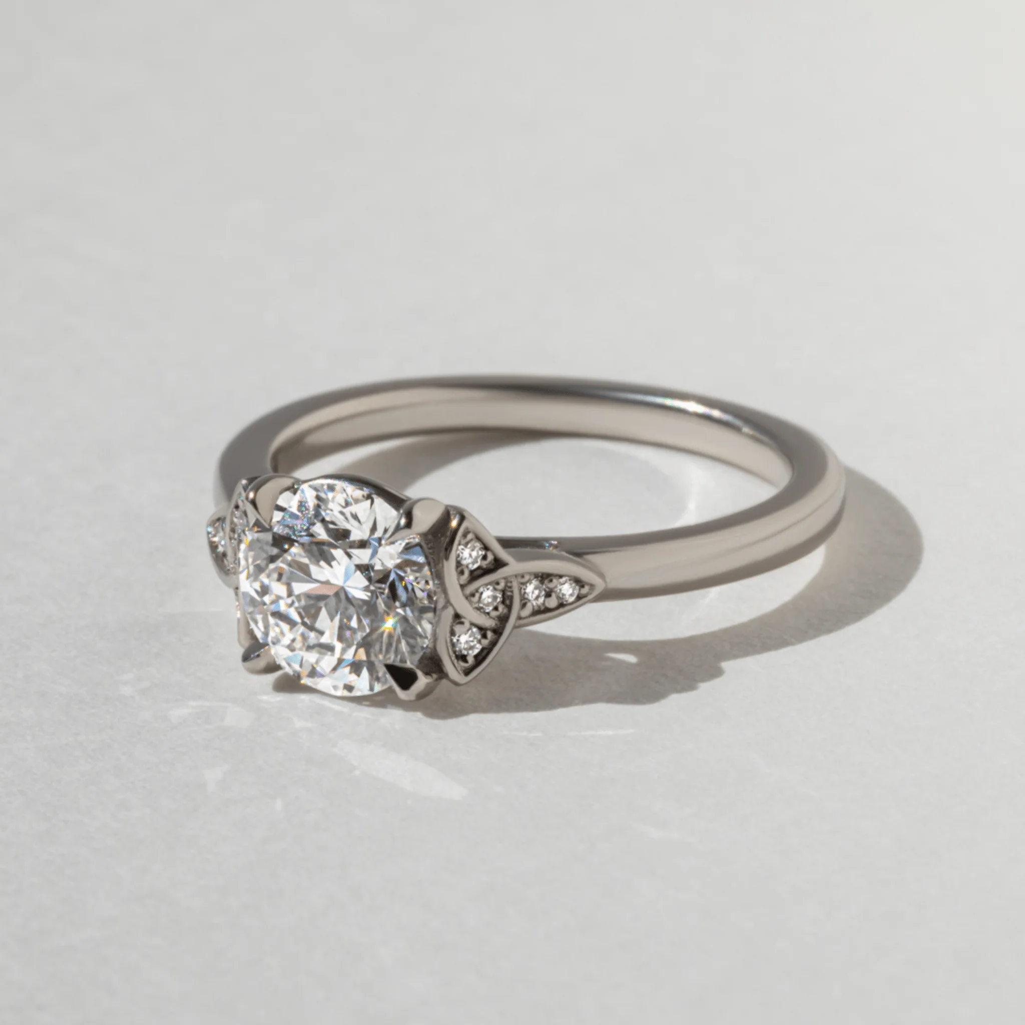 1.25 Carat Round Cut Diamond Art Deco Engagement Ring - Image 7