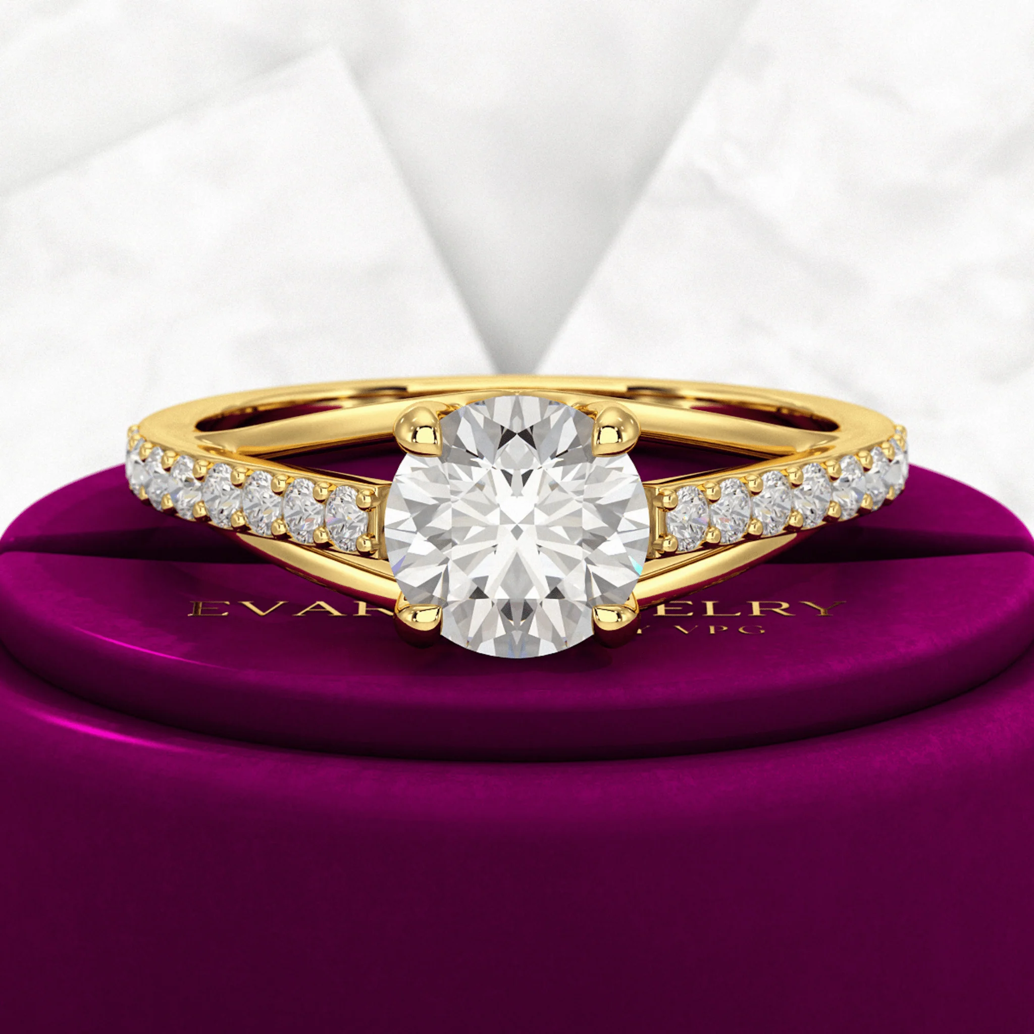 1.25 Carat Round Cut Diamond Engagement Ring - Image 3