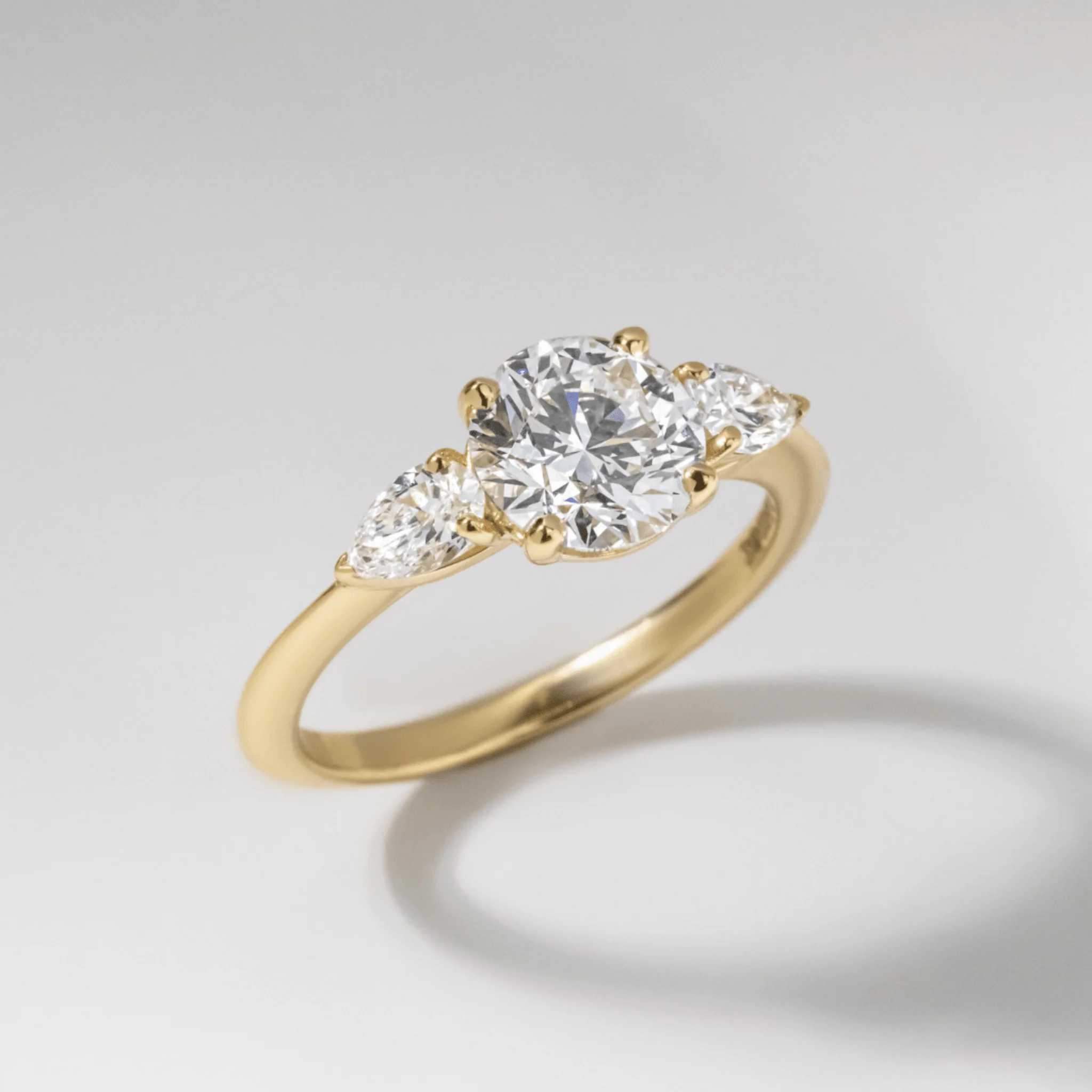 1.25 Carat Round Cut Diamond Three Stone Engagement Ring - Image 3
