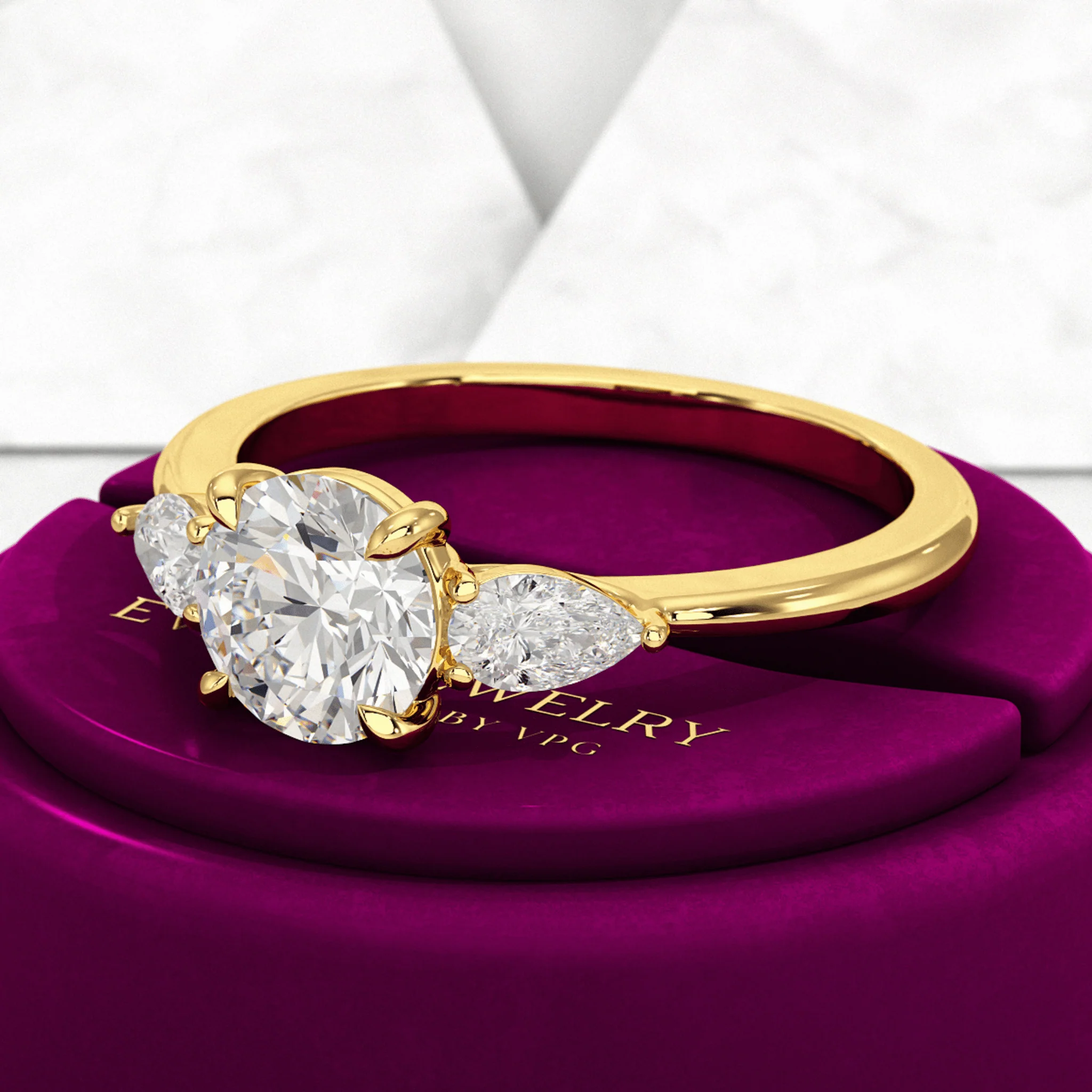 1.25 Carat Round Cut Diamond Three Stone Engagement Ring - Image 4
