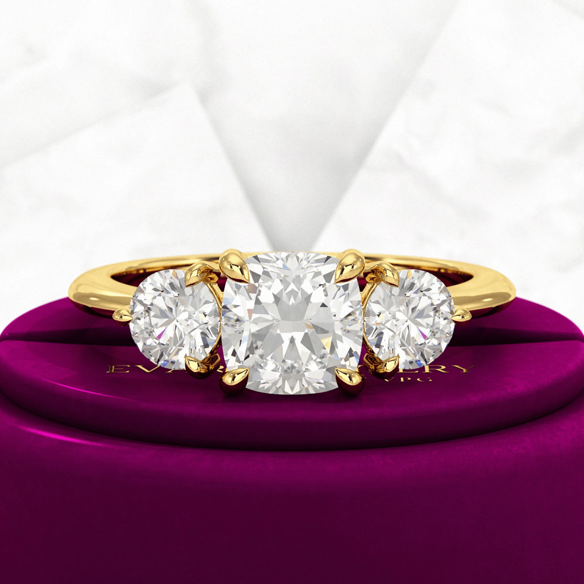 1.50 Carat Cushion Cut Diamond Engagement Ring - Image 3