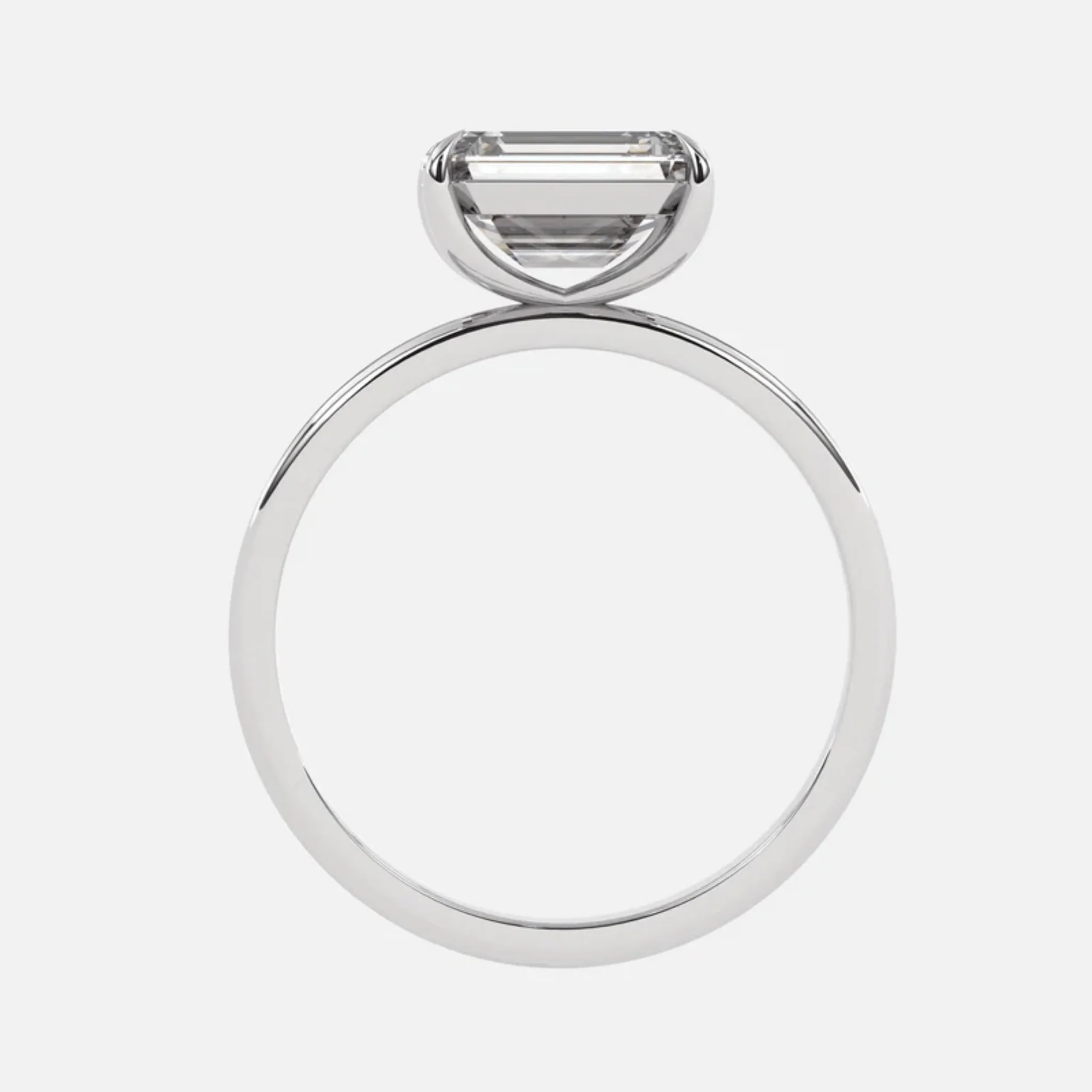 1.50 Carat East West Emerald Cut Wedding Ring - Image 11