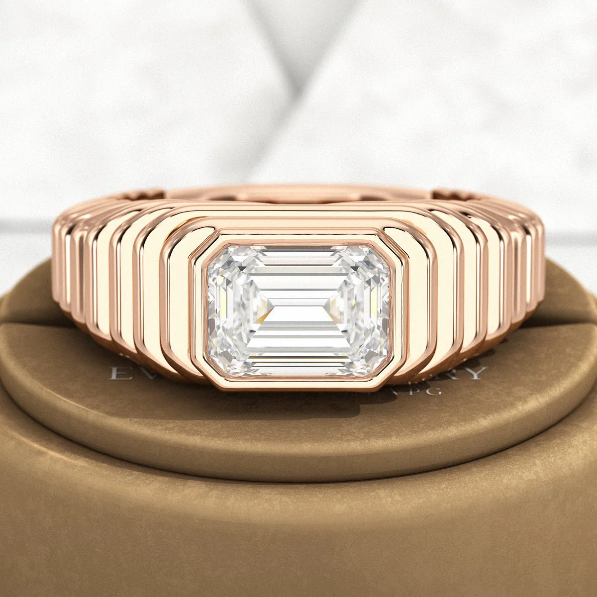 1.50 Carat Emerald Cut Diamond Chunky Bombe Ring - Image 8