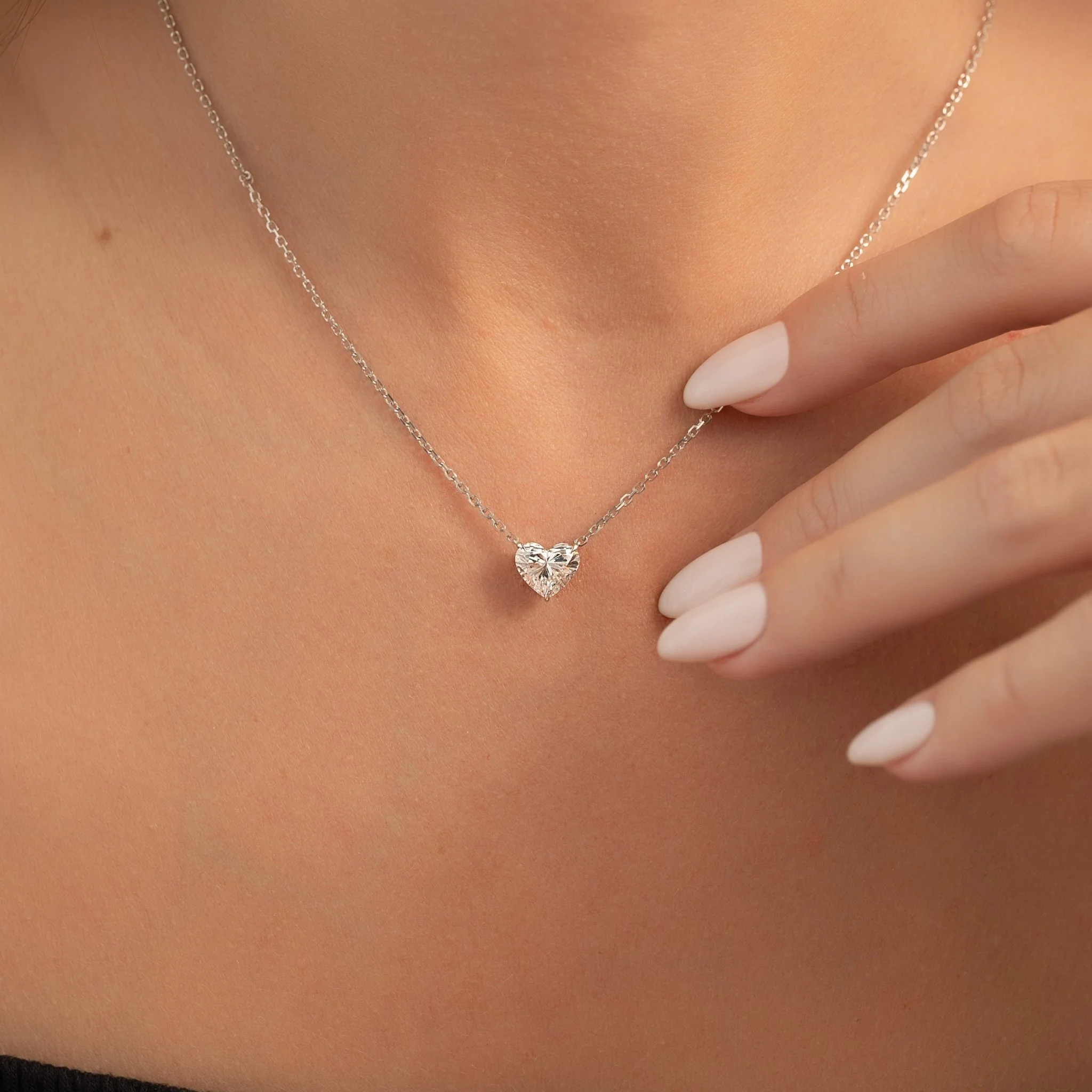 1.50 Carat Heart Shape Diamond Pendant Necklace for Women - Image 5