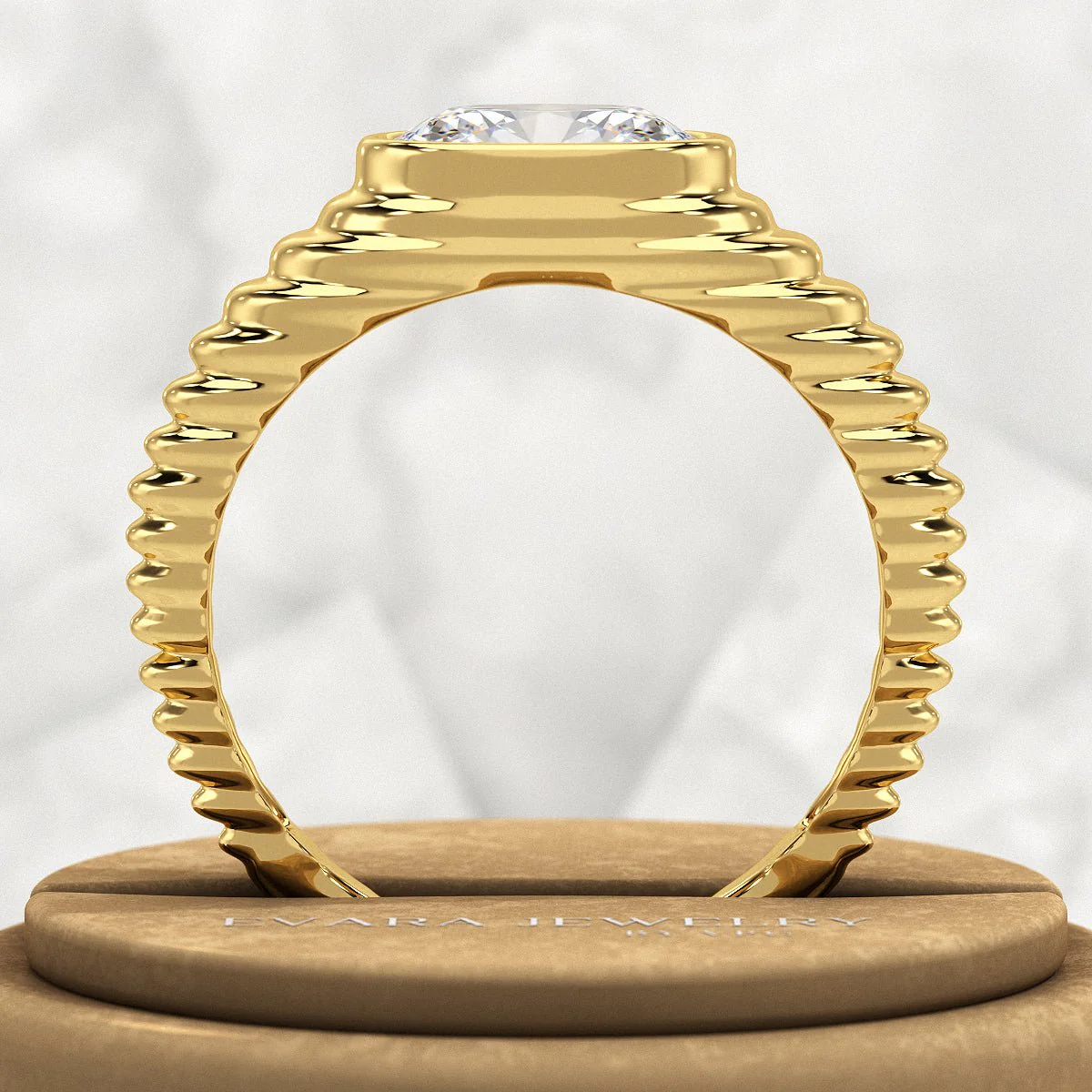 1.50 Carat Oval Cut Diamond Chunky Bombe Signet Ring - Image 6