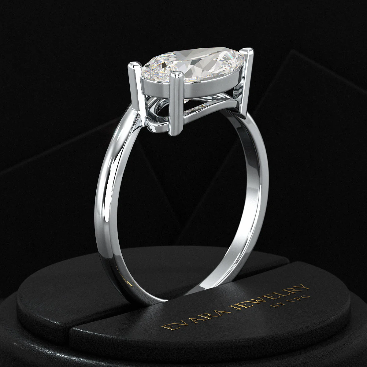 1.50 Carat Pear Cut East West Engagement Ring - Image 13