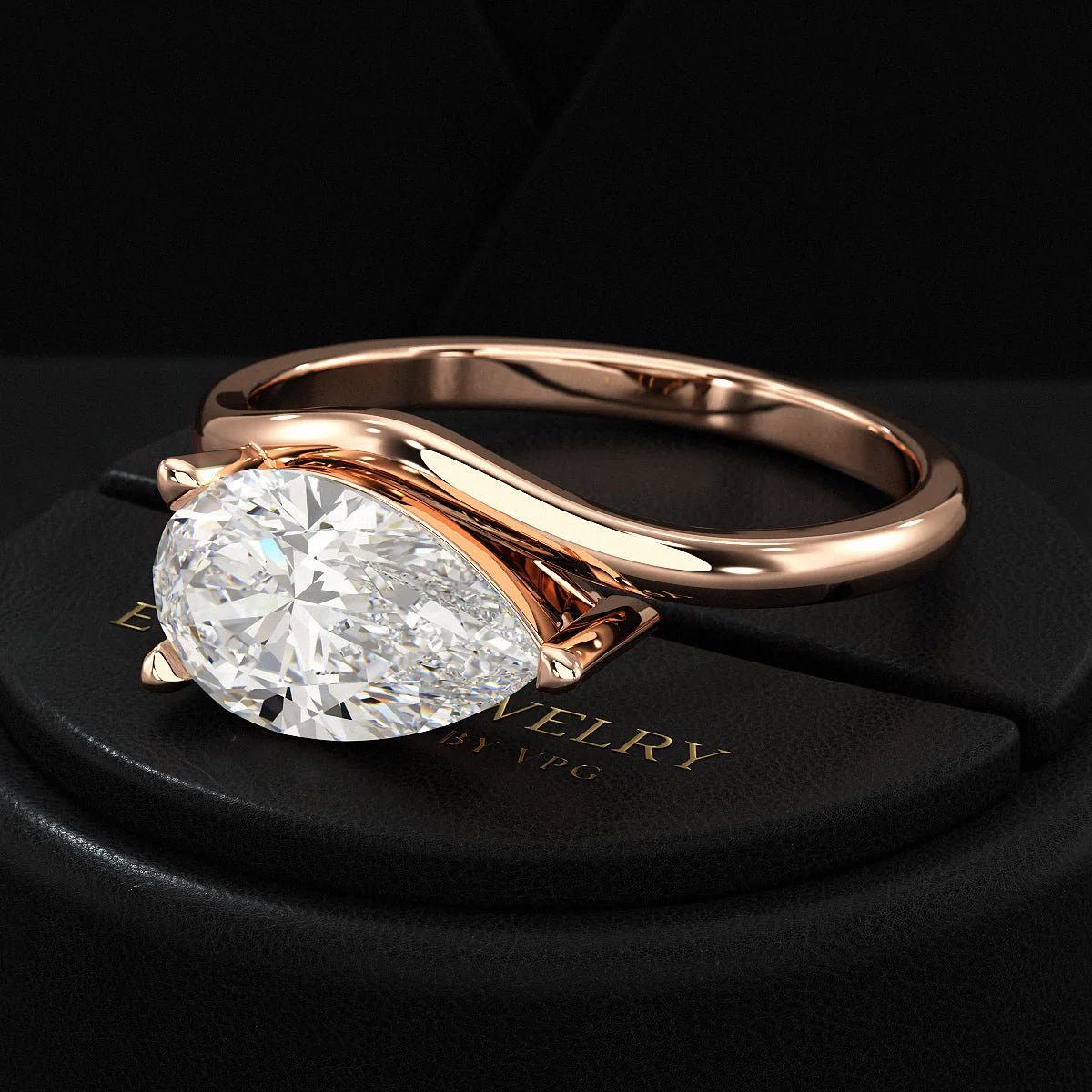1.50 Carat Pear Cut East West Engagement Ring - Image 18