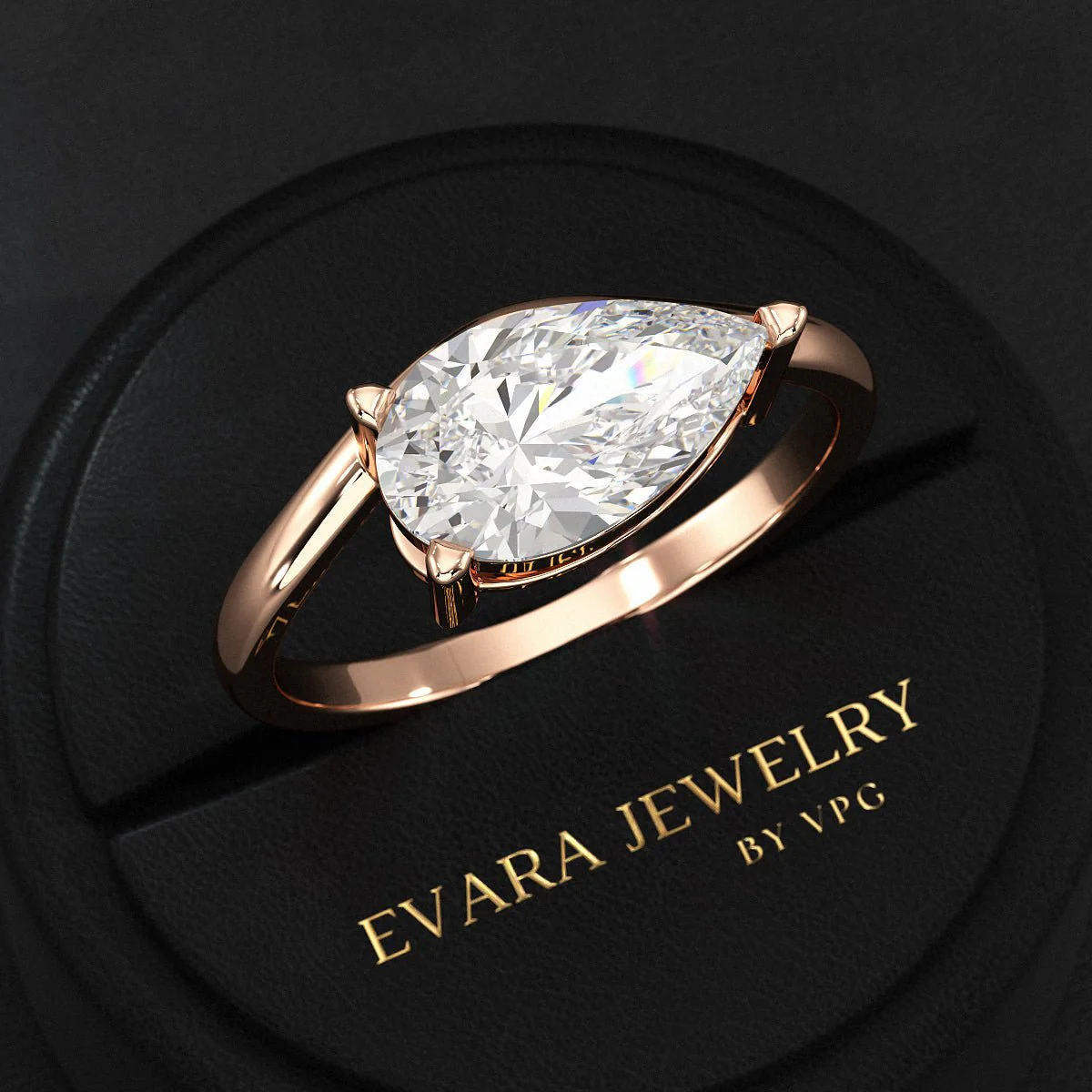 1.50 Carat Pear Cut East West Engagement Ring - Image 19
