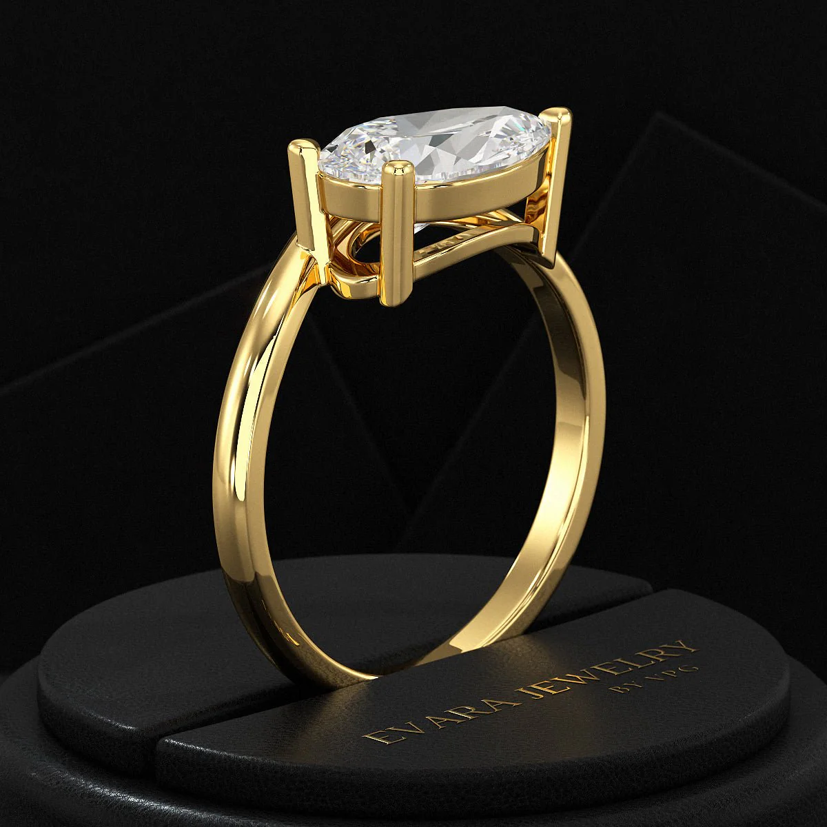 1.50 Carat Pear Cut East West Engagement Ring - Image 7
