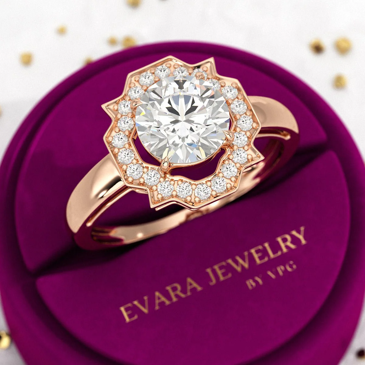 1.50 Carat Round Cut Art Deco Engagement Ring - Image 8