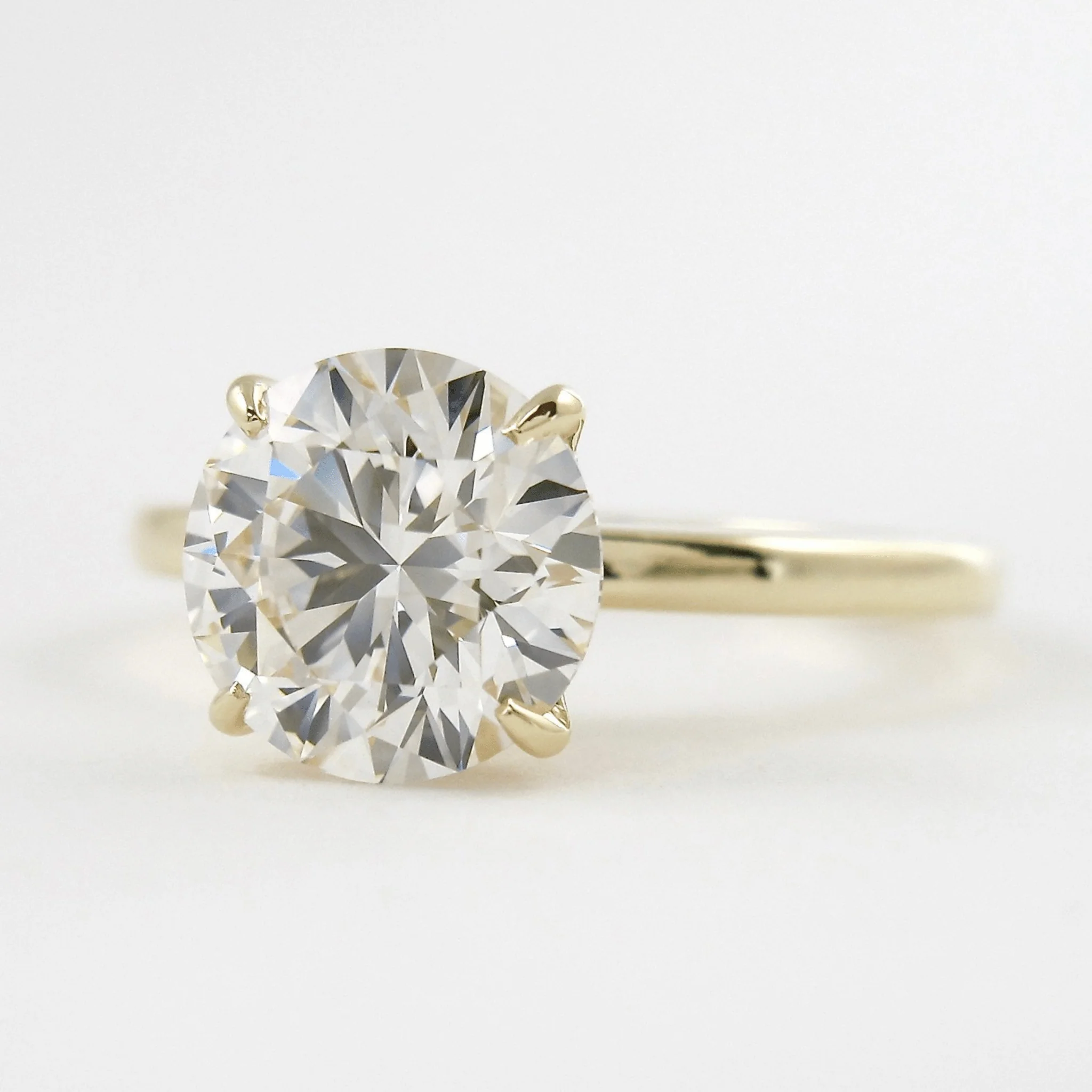 1.50 Carat Round Cut Hidden Halo Minimalist Engagement Ring - Image 10
