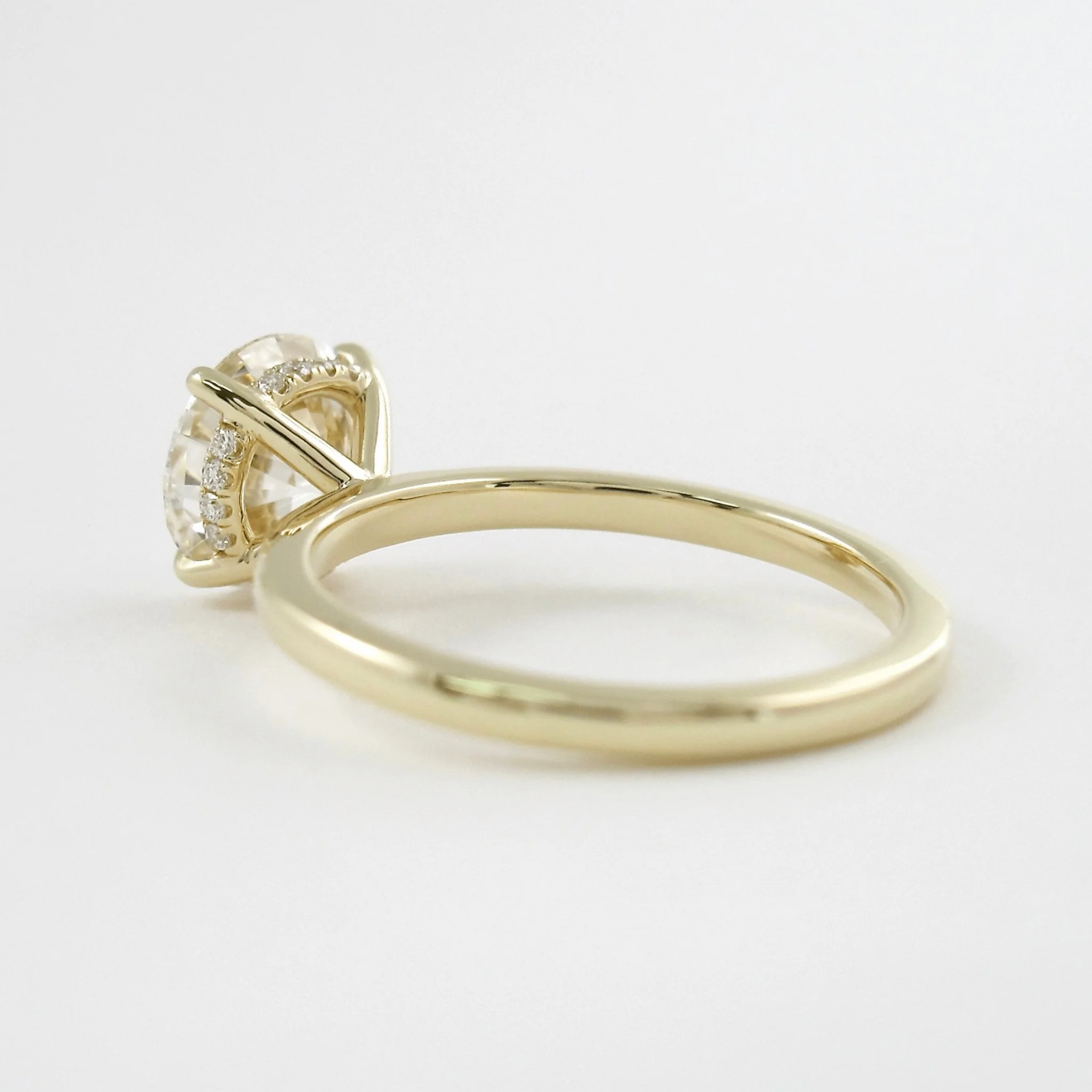 1.50 Carat Round Cut Hidden Halo Minimalist Engagement Ring - Image 11