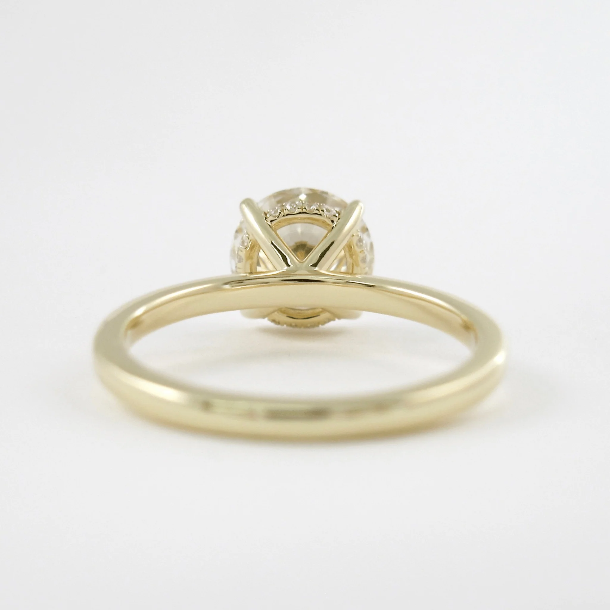 1.50 Carat Round Cut Hidden Halo Minimalist Engagement Ring - Image 12