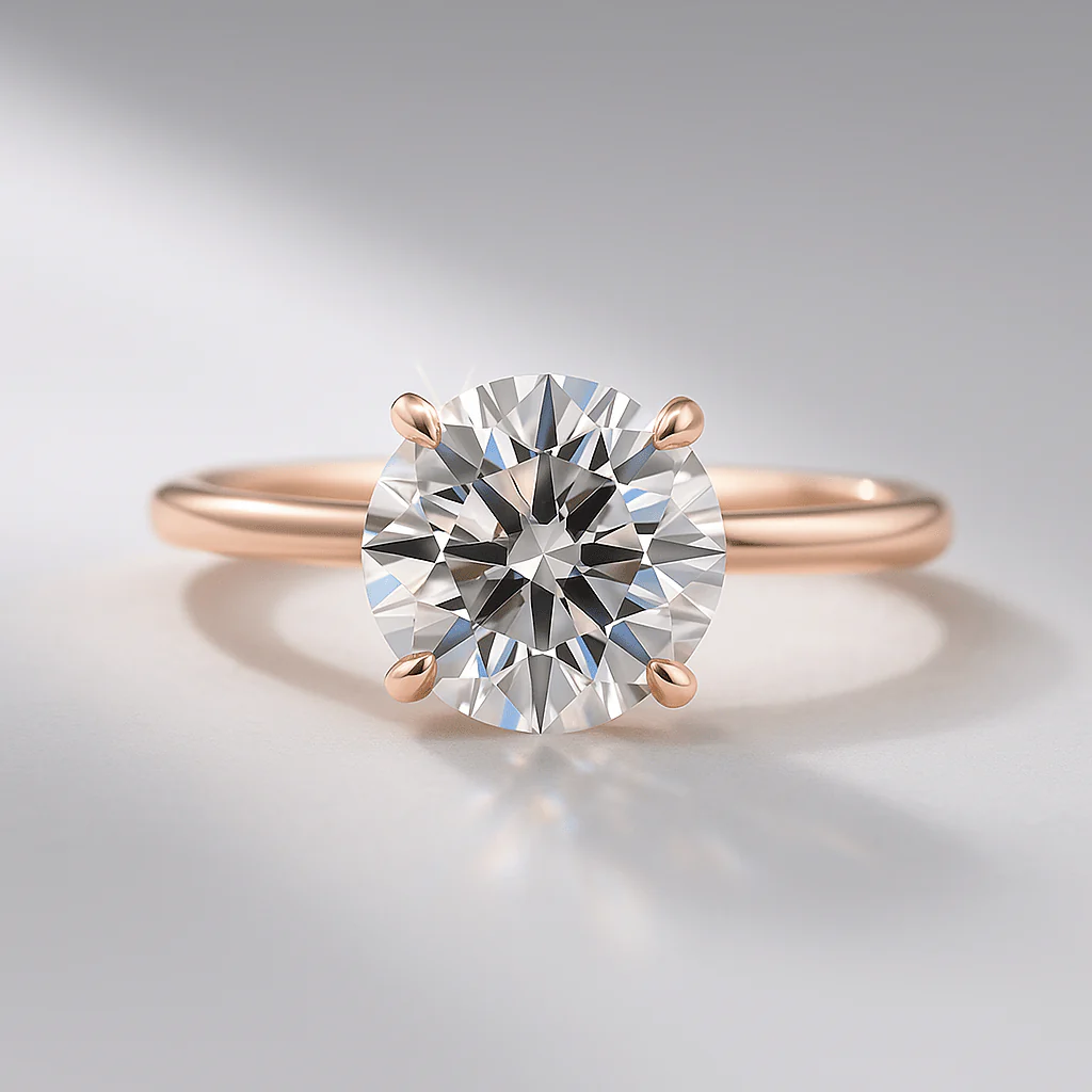 1.50 Carat Round Cut Hidden Halo Minimalist Engagement Ring - Image 14