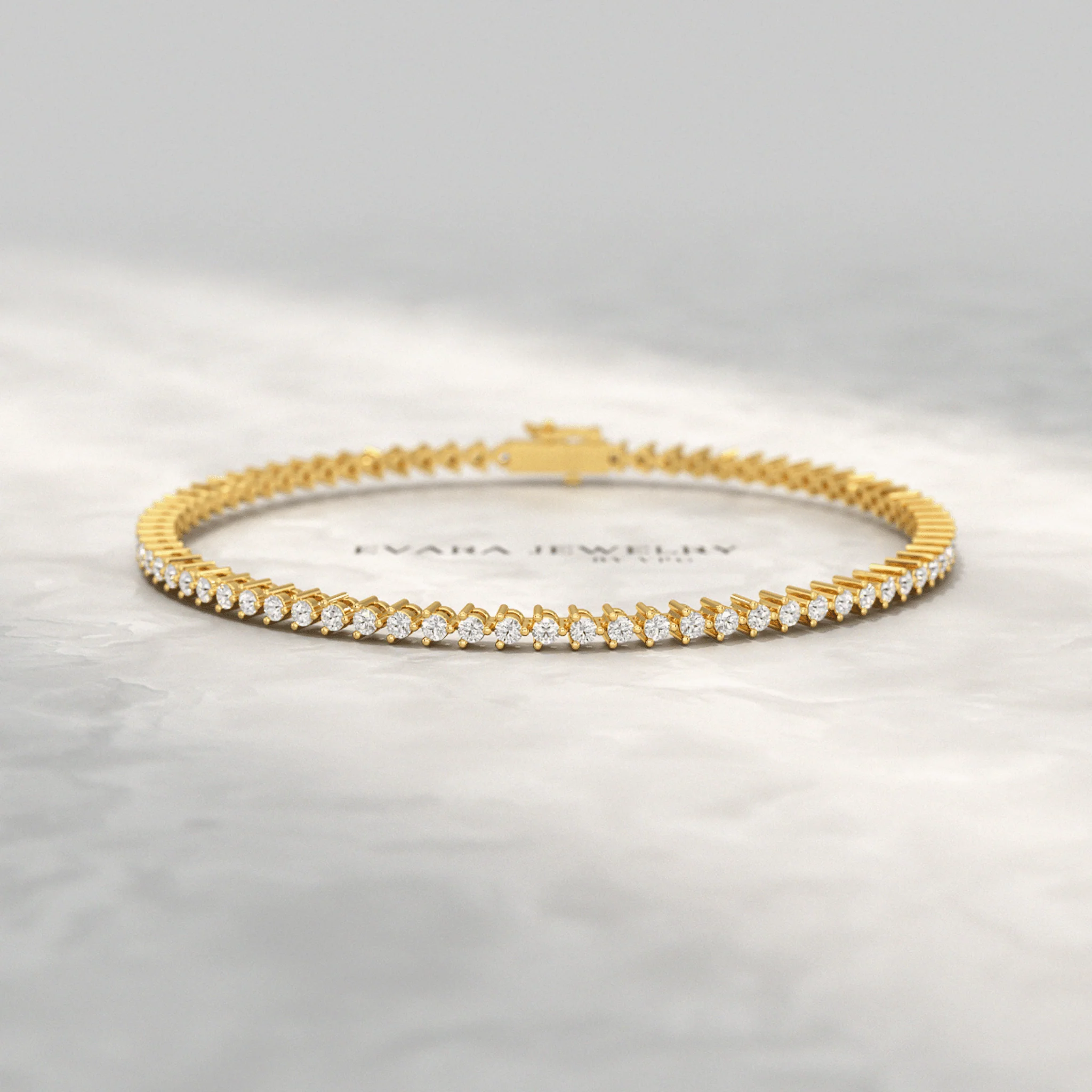 1.70 Carats Three Prongs Dainty Diamond Tennis Bracelet
