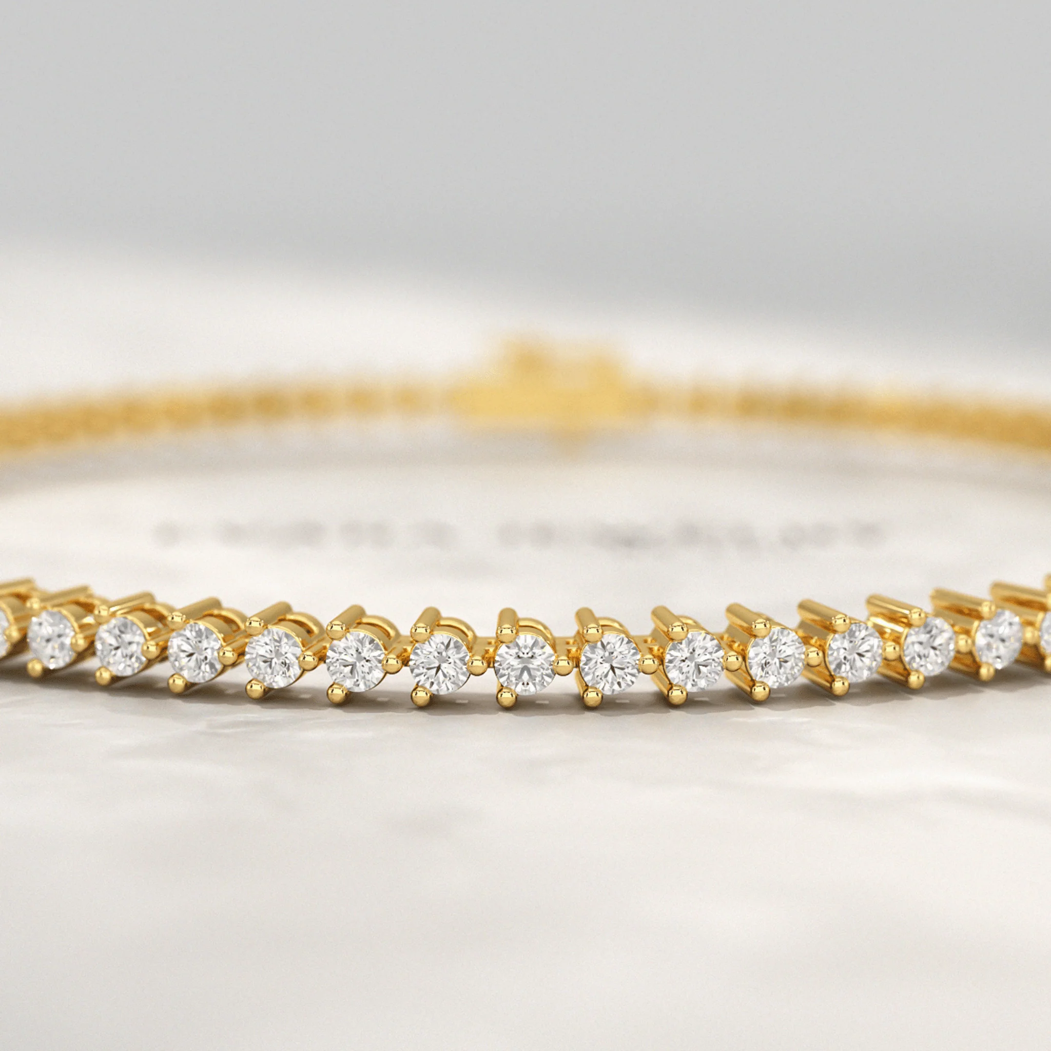 1.70 Carats Three Prongs Dainty Diamond Tennis Bracelet - Image 3