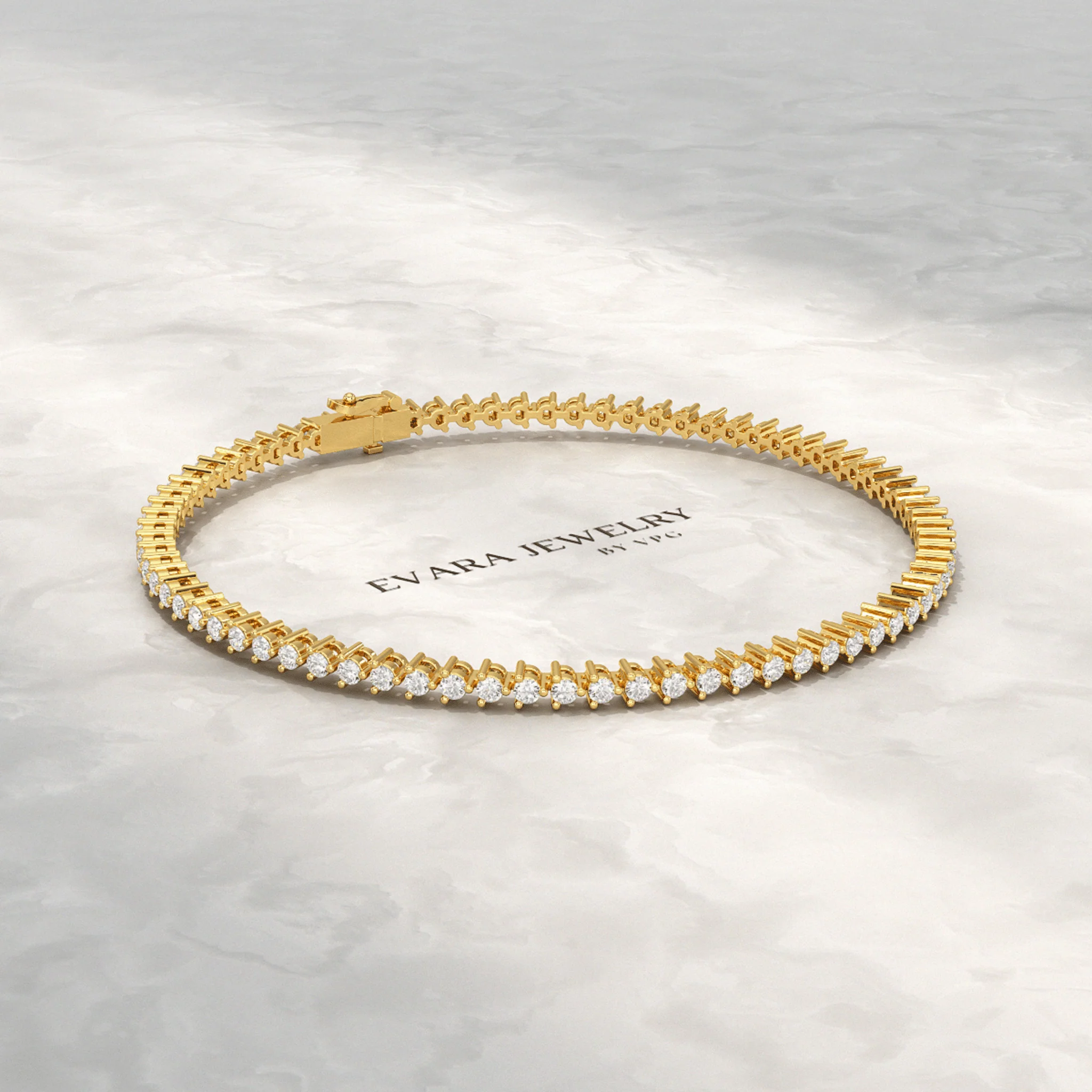 1.70 Carats Three Prongs Dainty Diamond Tennis Bracelet - Image 4