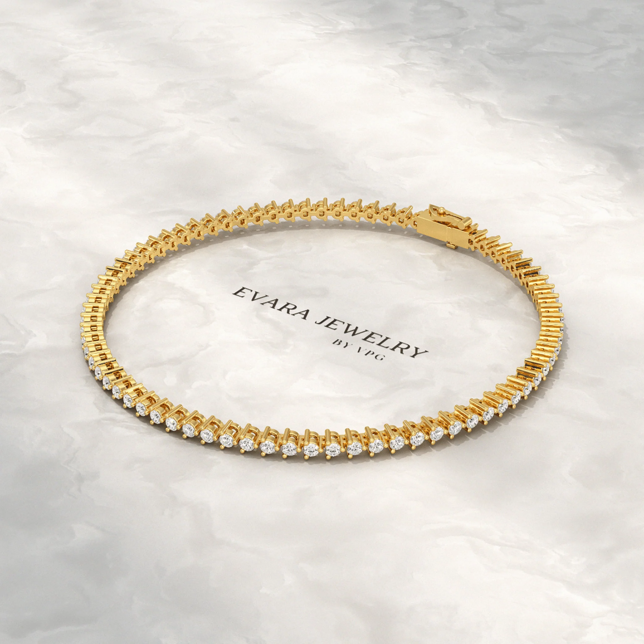 1.70 Carats Three Prongs Dainty Diamond Tennis Bracelet - Image 5