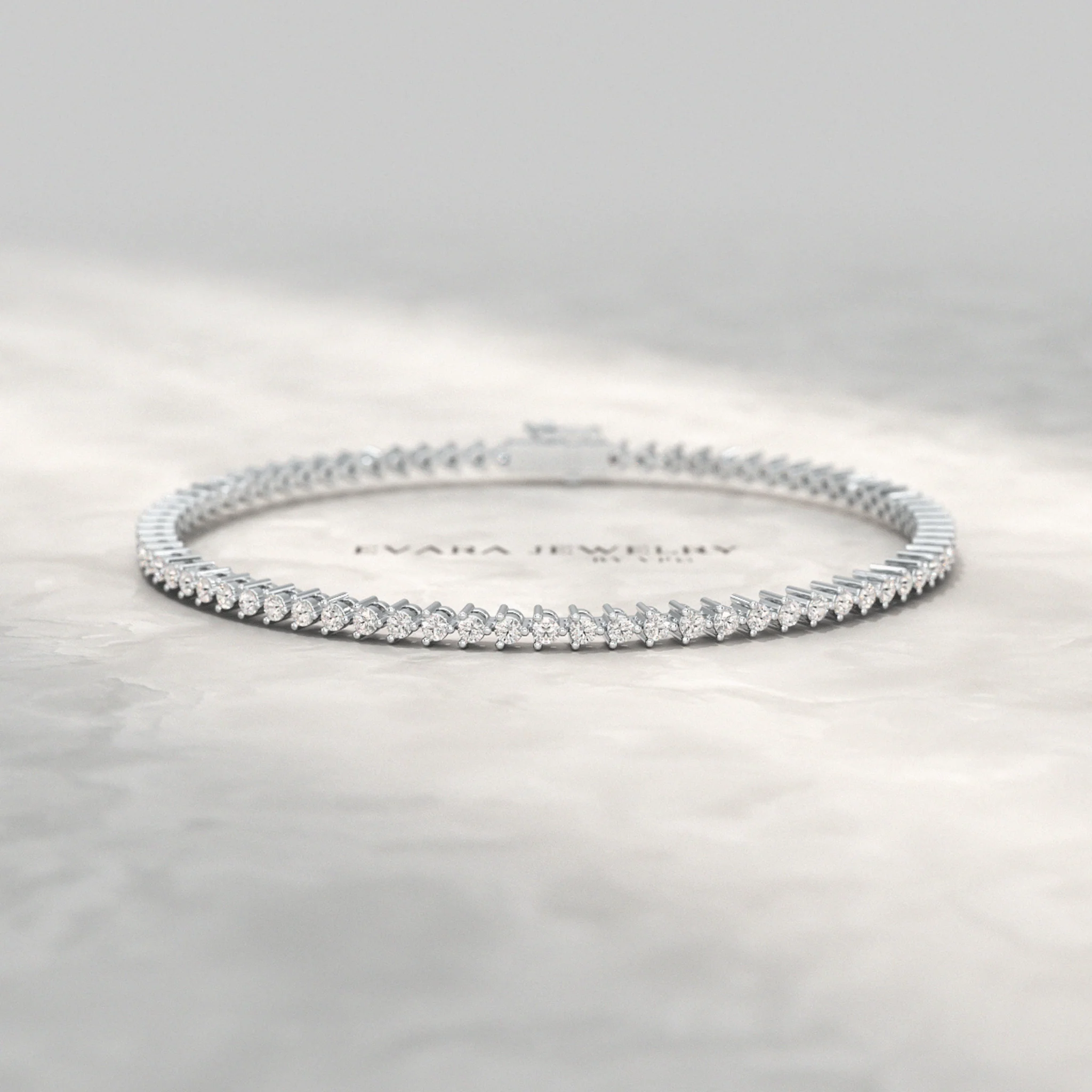 1.70 Carats Three Prongs Dainty Diamond Tennis Bracelet - Image 7