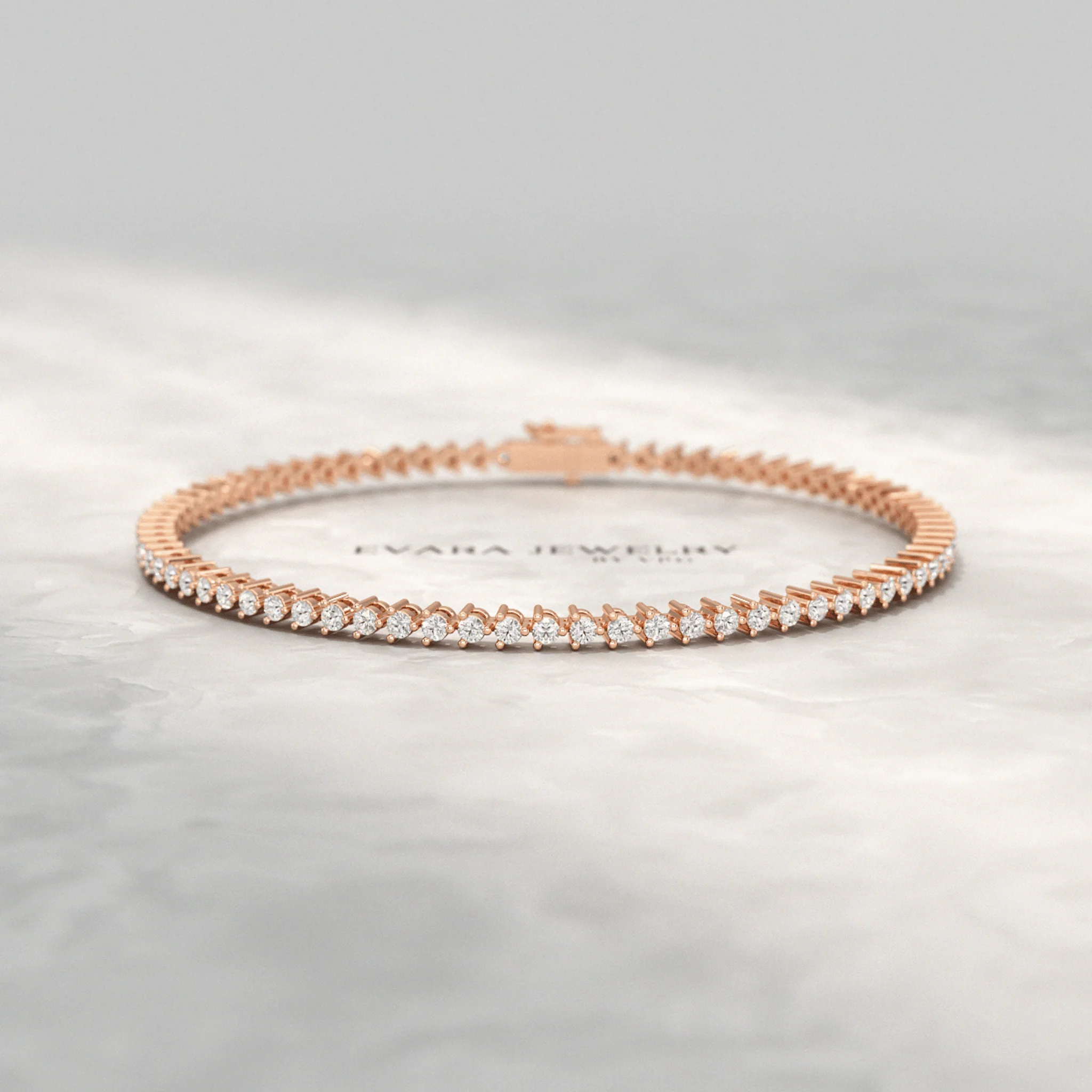 1.70 Carats Three Prongs Dainty Diamond Tennis Bracelet - Image 9