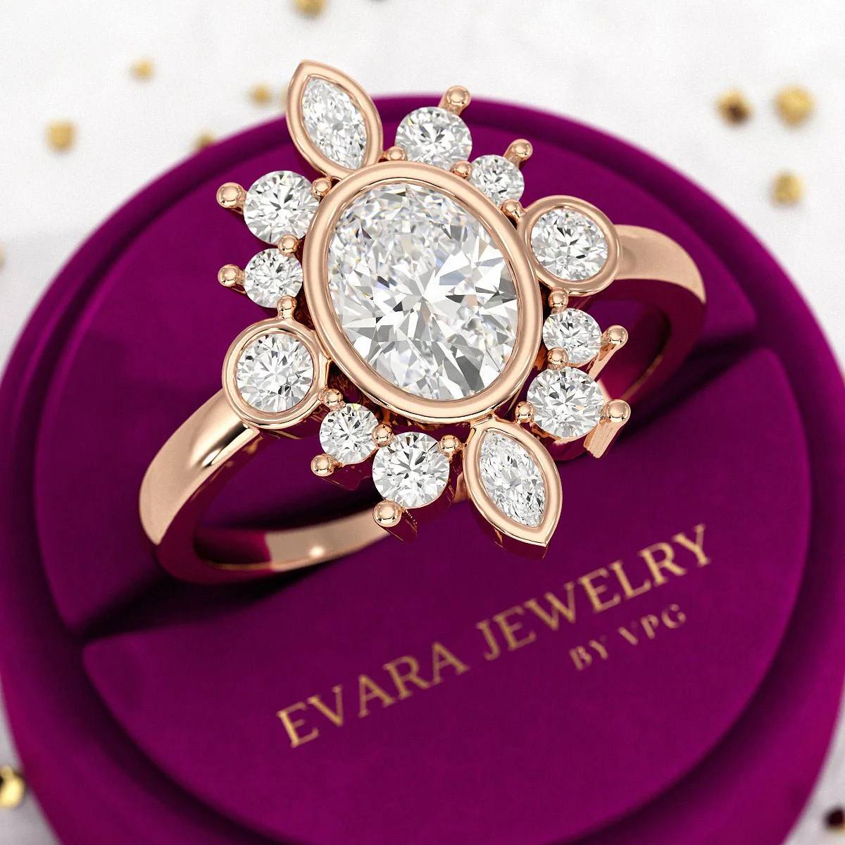 1.72 TCW Oval Diamond Art Deco Wedding Ring - Image 11