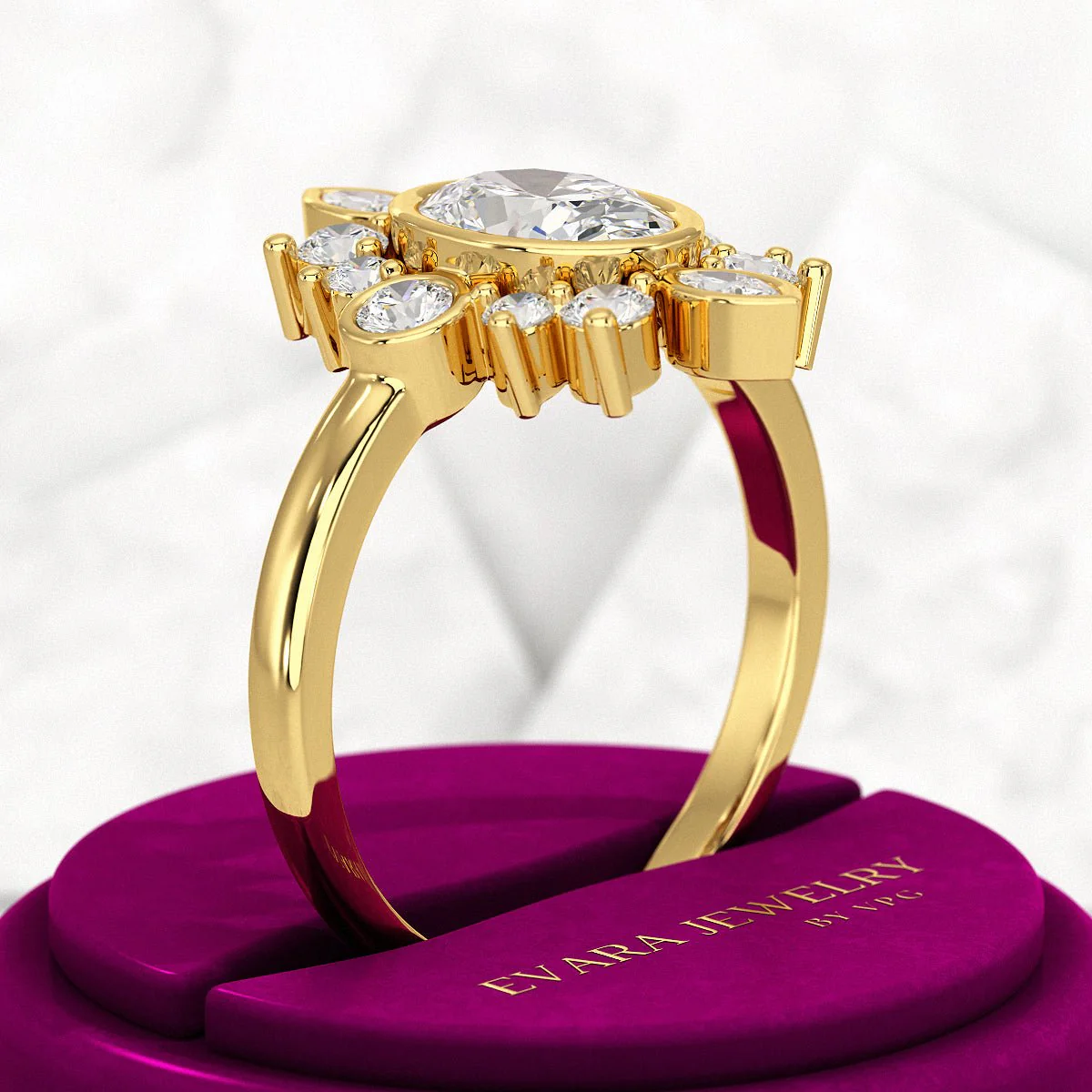 1.72 TCW Oval Diamond Art Deco Wedding Ring - Image 4