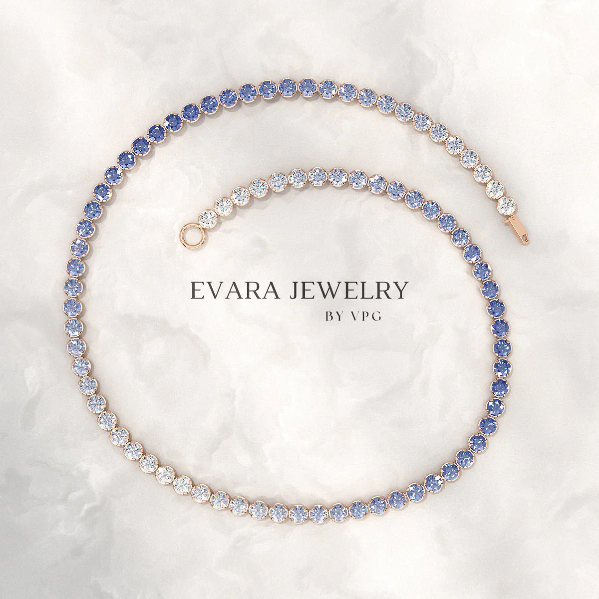 1.96 Carats Ombre Blue Sapphire Tennis Bracelet - Natural Sapphire in Solid 18K/14K Gold - Image 8