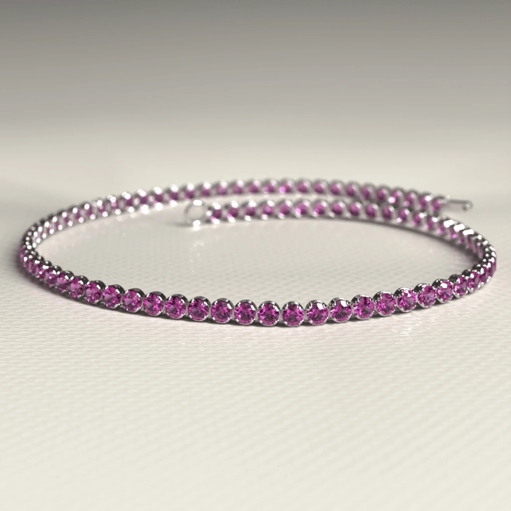 1.98 Carats Rhodolite Garnet Tennis Bracelet in 14K/18K Rose Gold - Image 4
