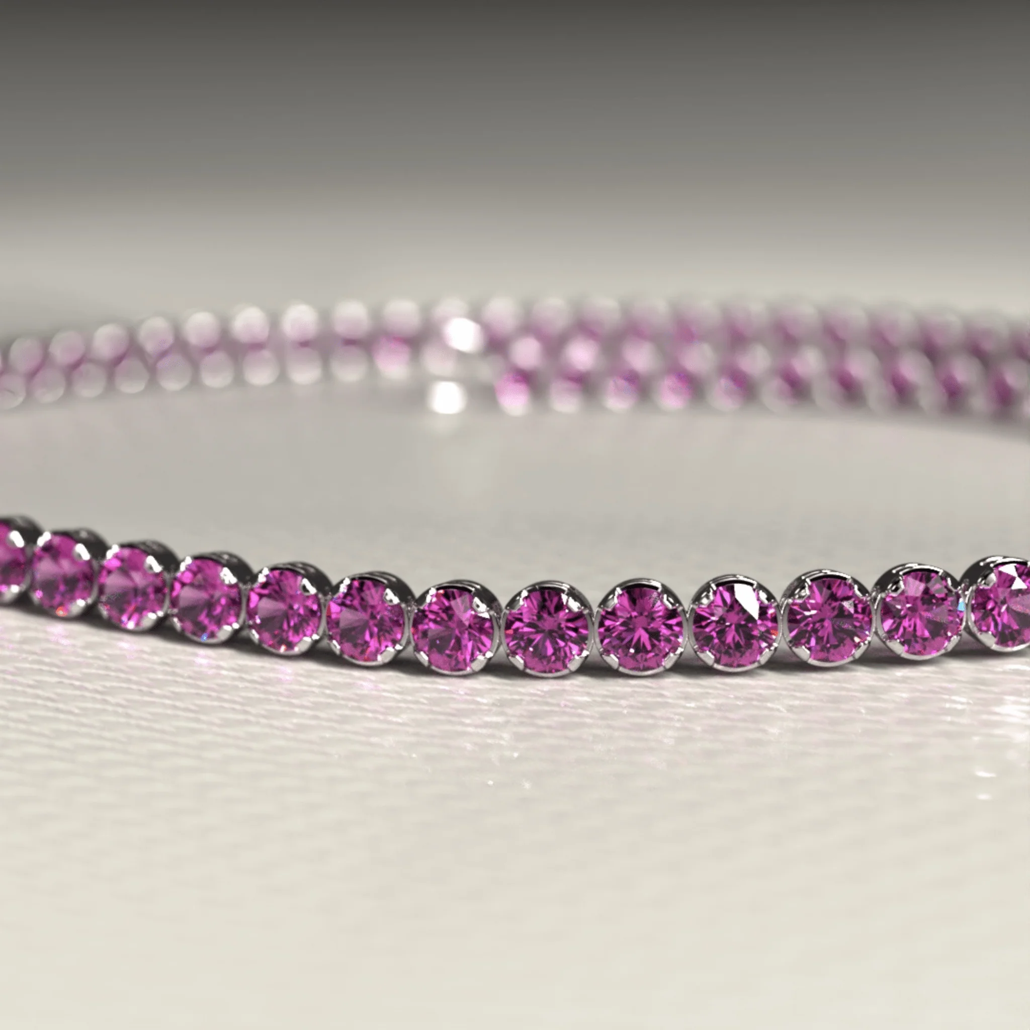 1.98 Carats Rhodolite Garnet Tennis Bracelet in 14K/18K Rose Gold - Image 5