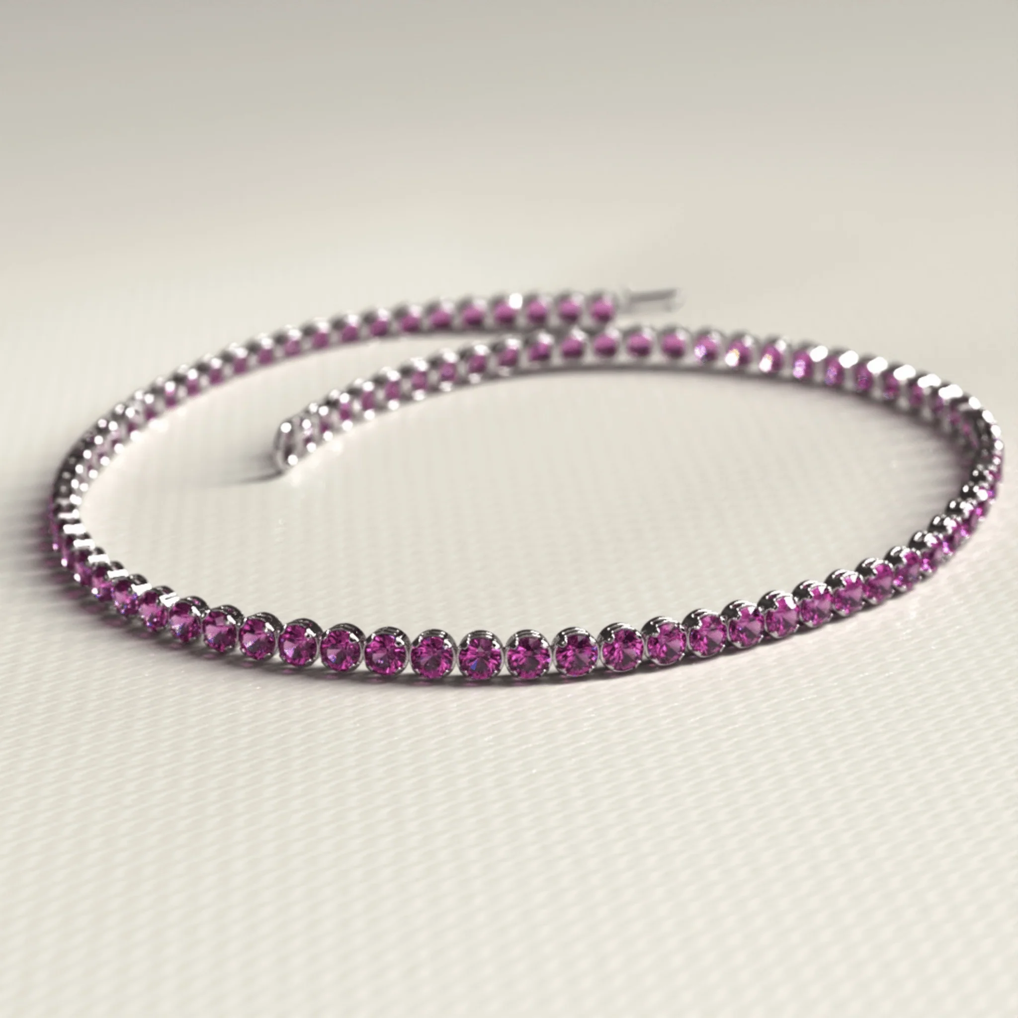 1.98 Carats Rhodolite Garnet Tennis Bracelet in 14K/18K Rose Gold - Image 6