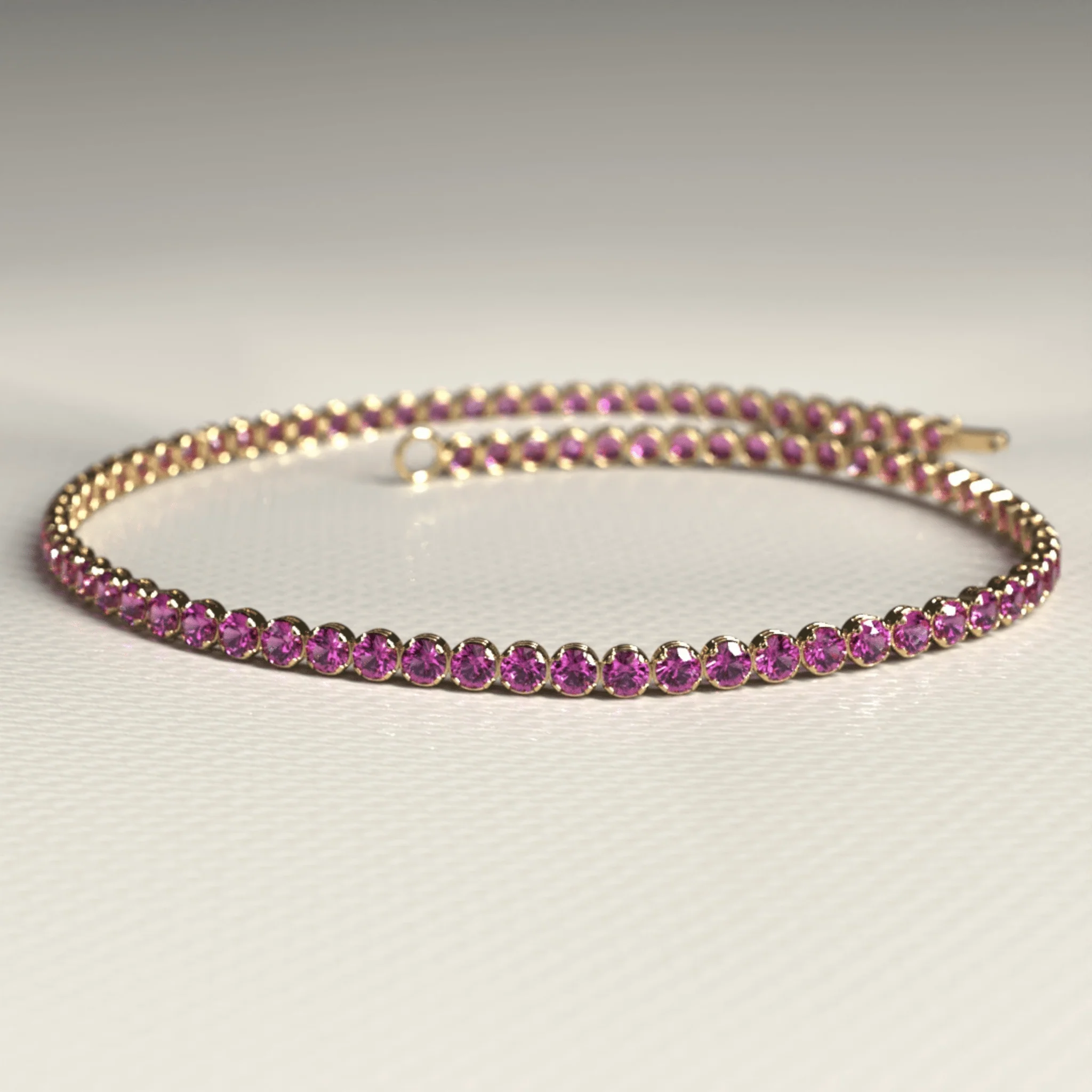 1.98 Carats Rhodolite Garnet Tennis Bracelet in 14K/18K Rose Gold - Image 7