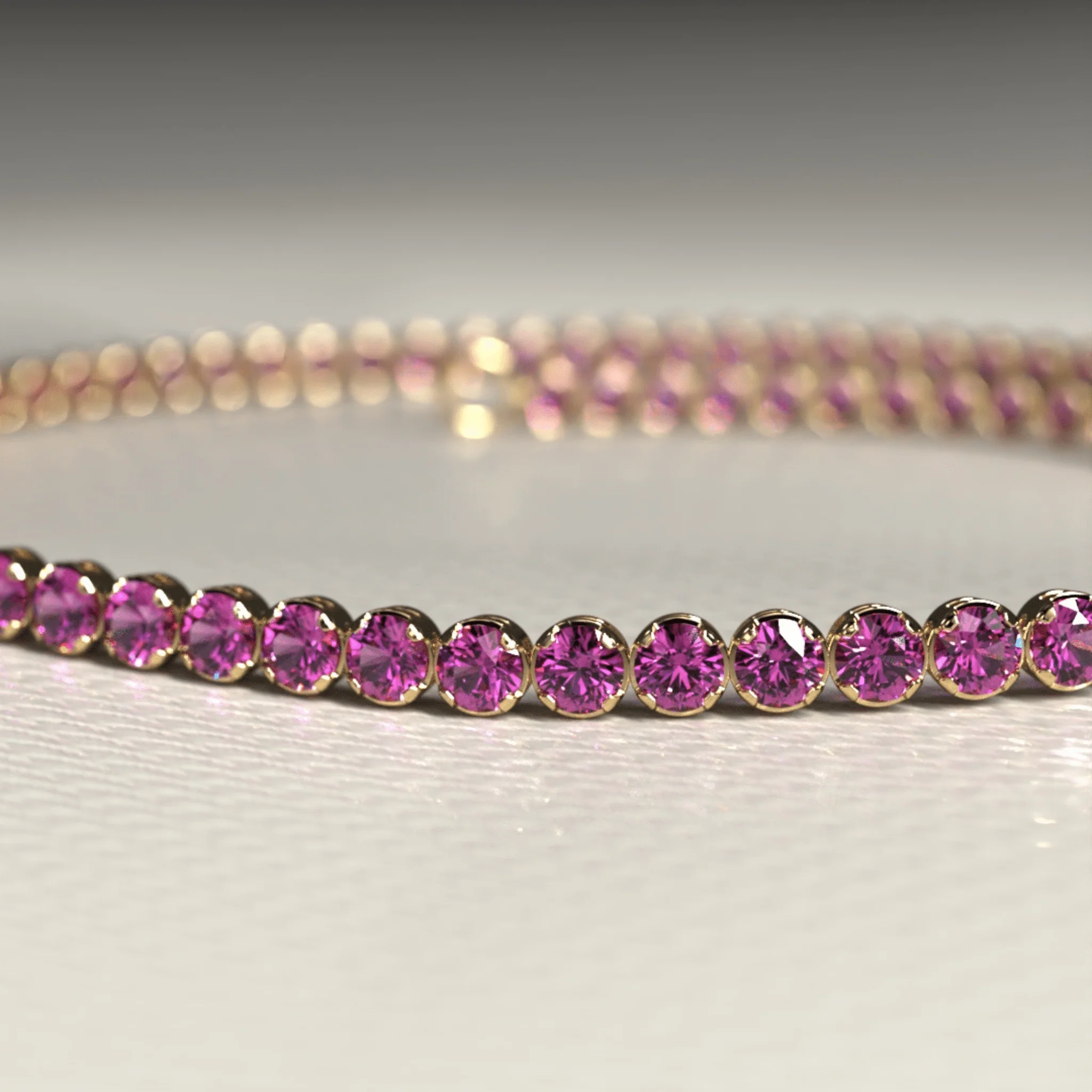 1.98 Carats Rhodolite Garnet Tennis Bracelet in 14K/18K Rose Gold - Image 8