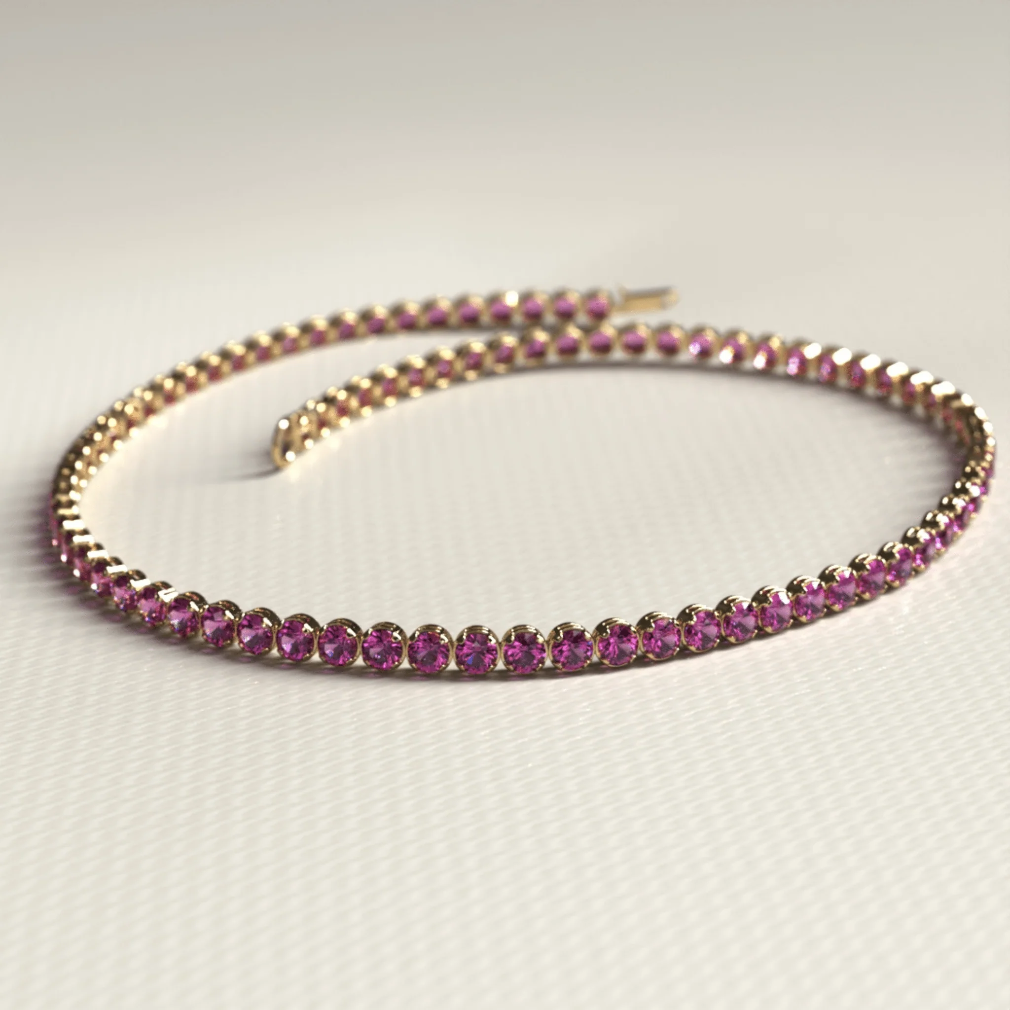 1.98 Carats Rhodolite Garnet Tennis Bracelet in 14K/18K Rose Gold - Image 9