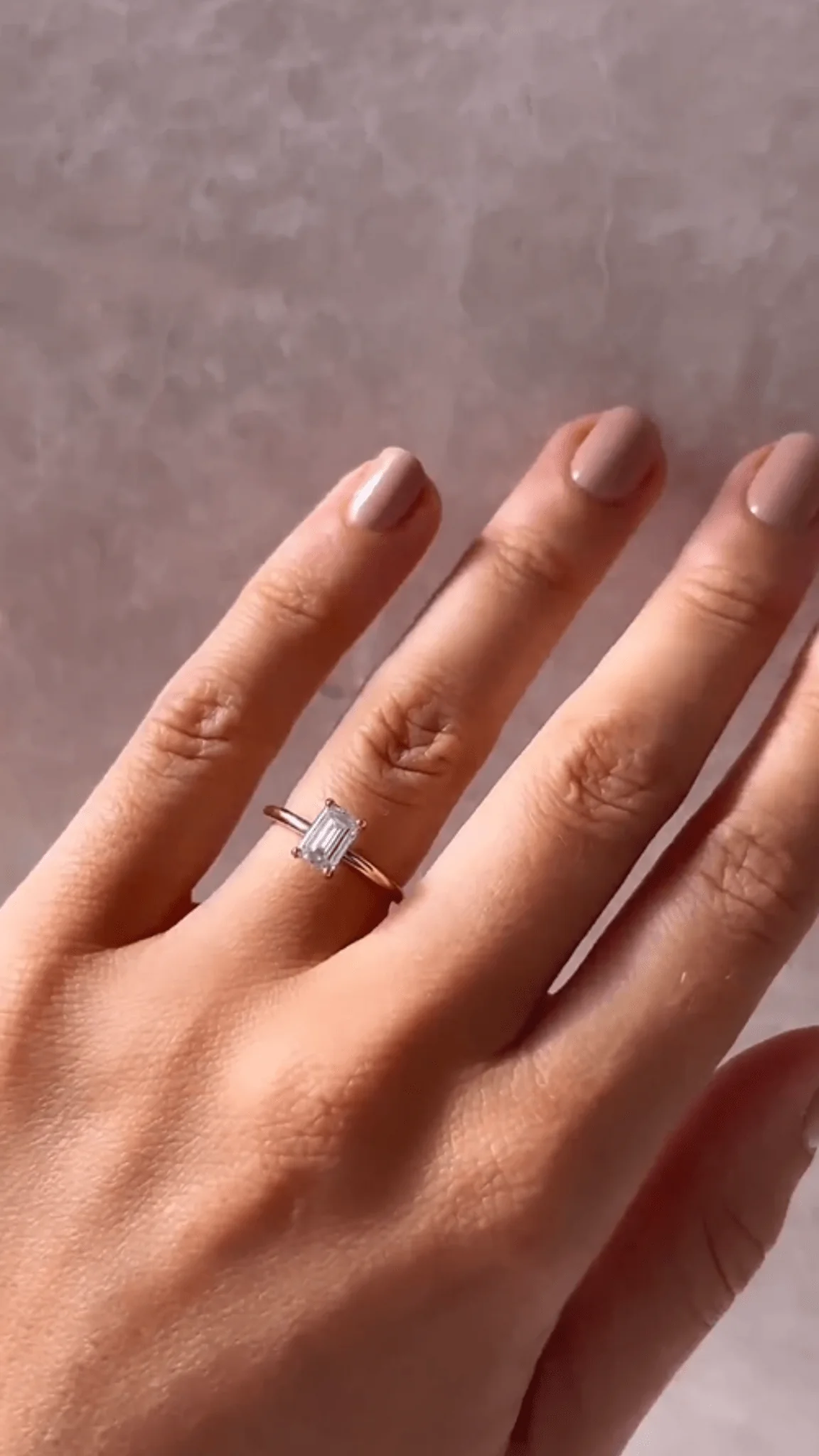 1 Carat Emerald Diamond Minimalist Ring with Hidden Halo in 14K Yellow Gold - Image 7
