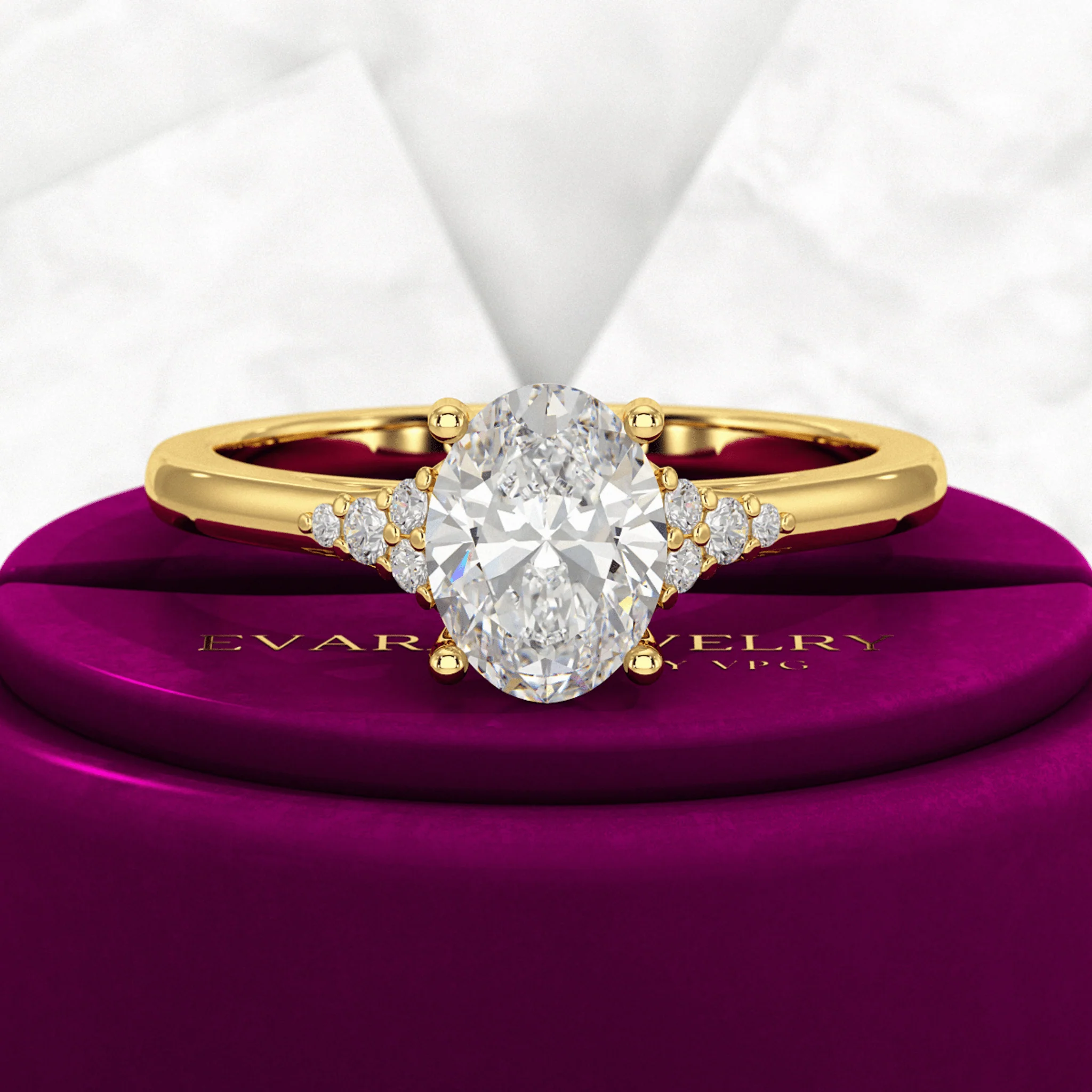 1 Carat Oval Diamond Art Deco Statement Ring - Image 3